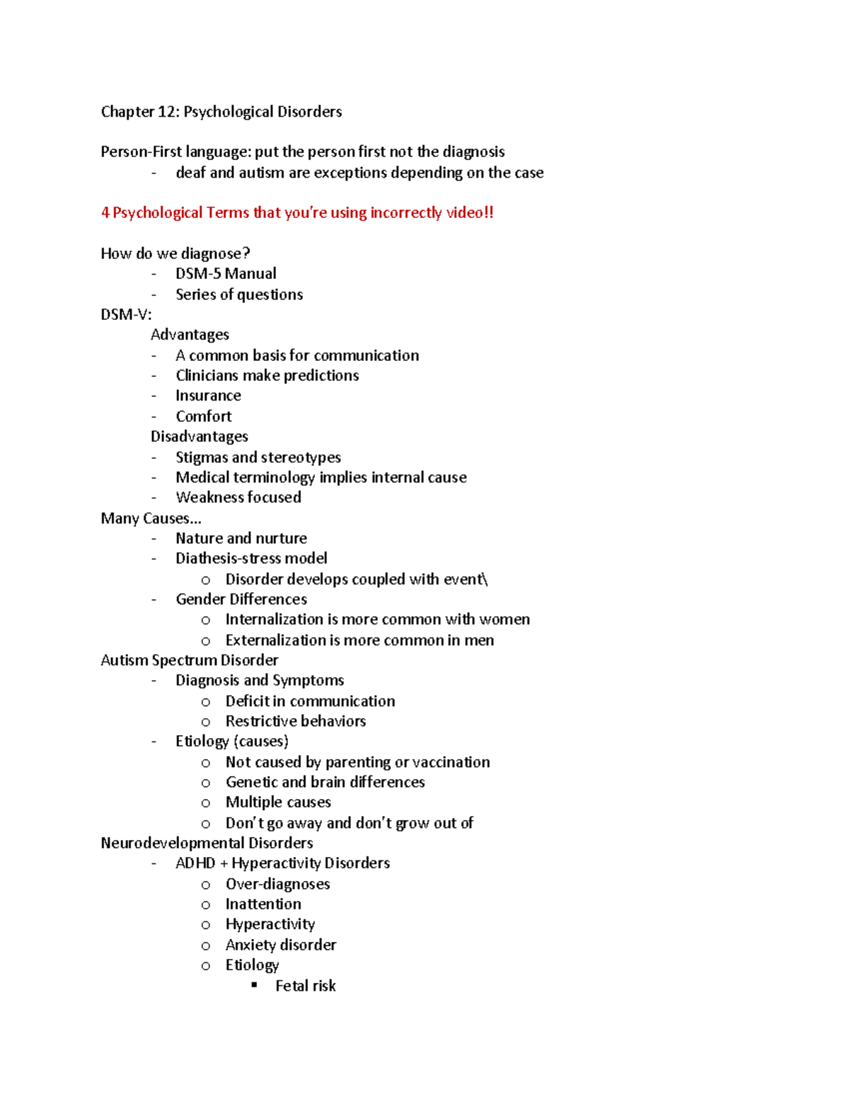 psychology-103-notes-module-3-chapter-12-psychological-disorders