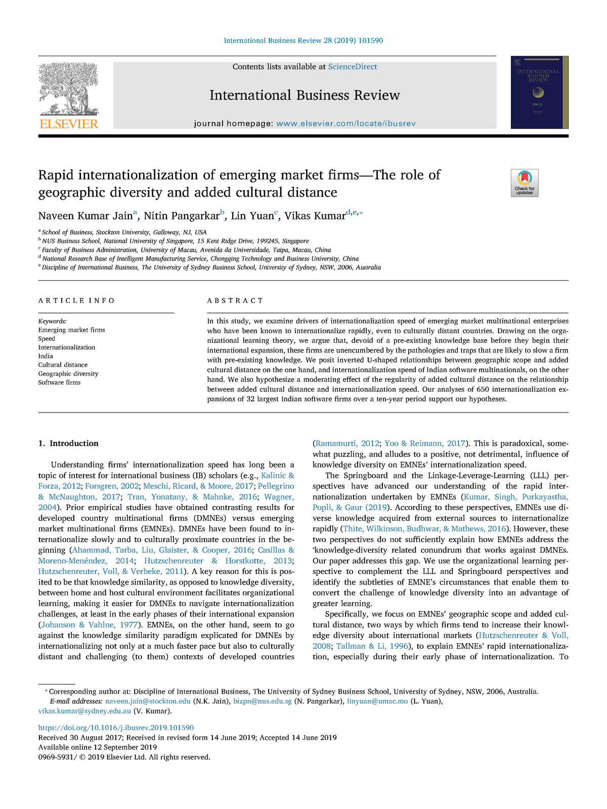 international review of business research papers ranking