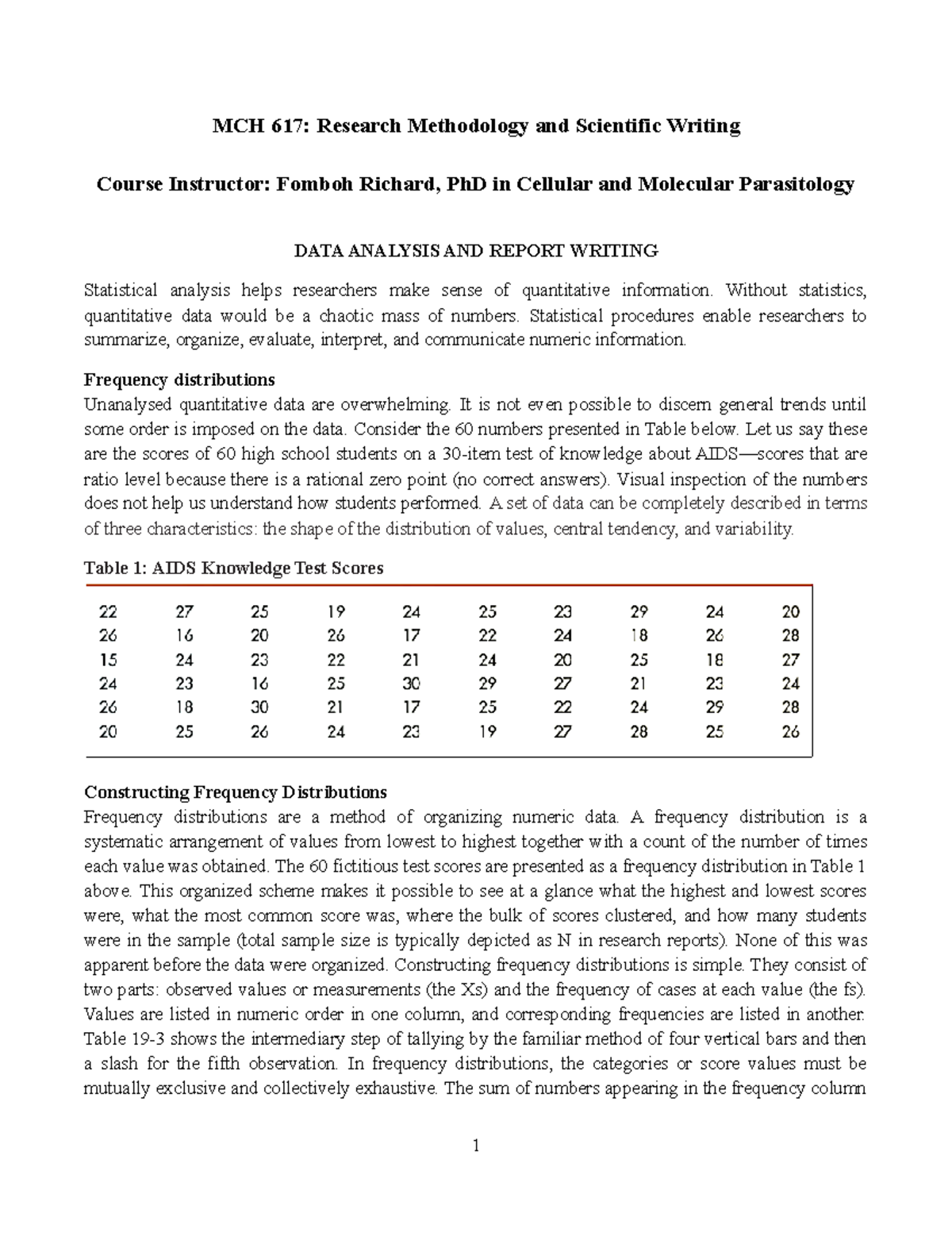 data analysis in research methodology sample