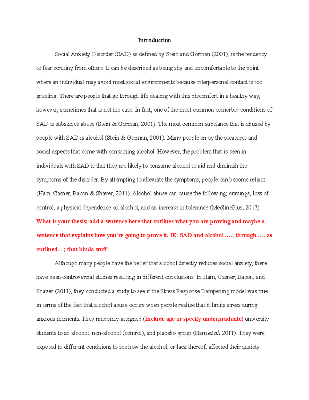 Research Paper - edit - Introduction Social Anxiety Disorder (SAD) as ...