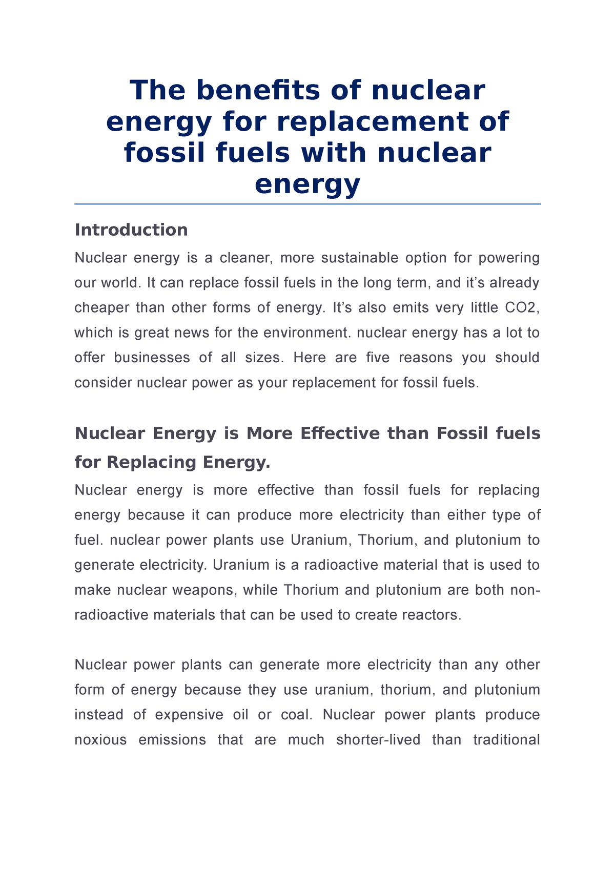 benefits of nuclear energy essay 250 words