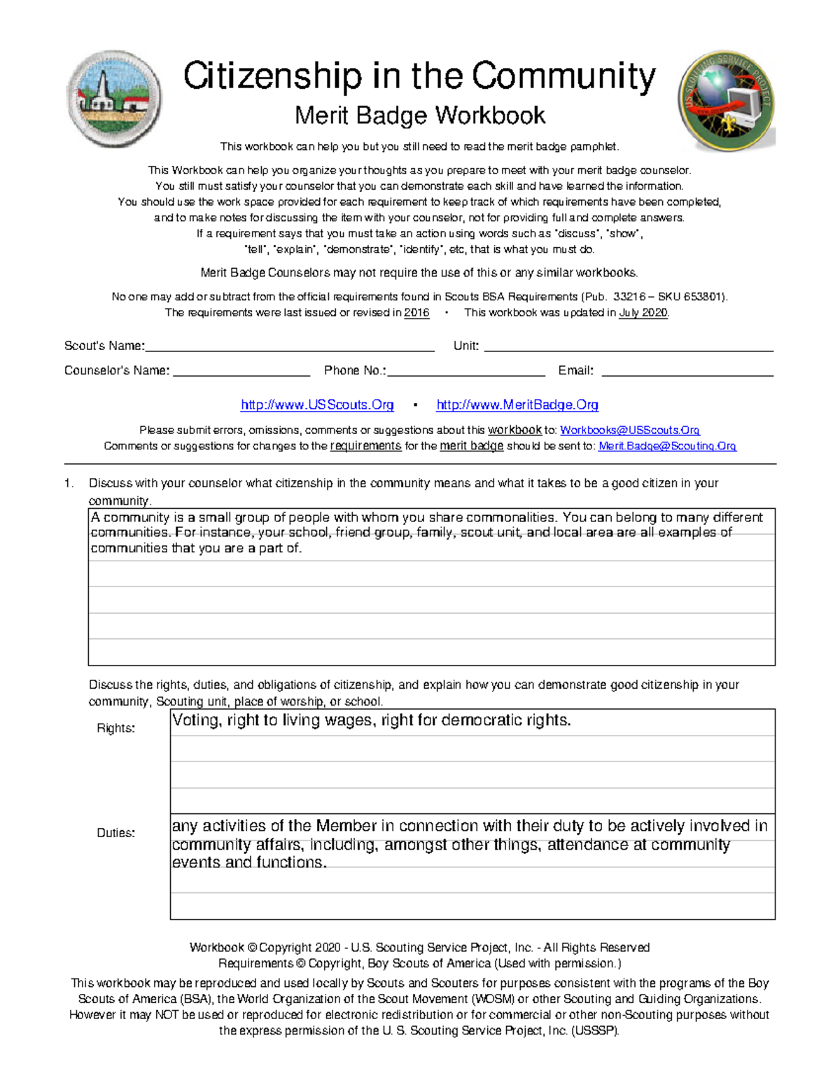 Citizenship In The Community This Workbook Can Help You Organize Your