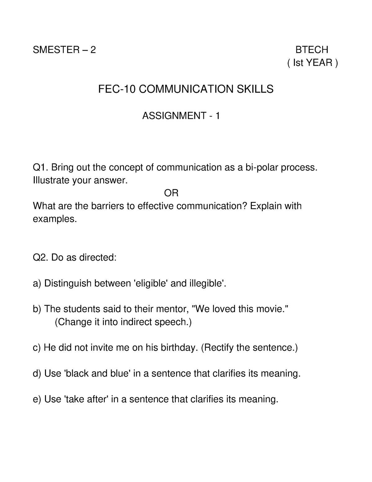 communication assignment pdf