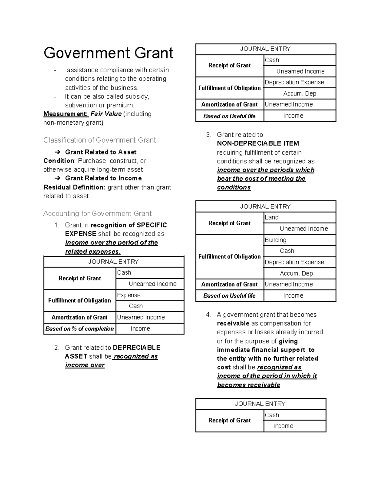 Government Grant - LECTURE NOTES - Government Grant - assistance ...