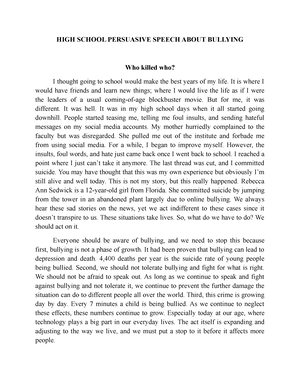 essay about bullying 500 words