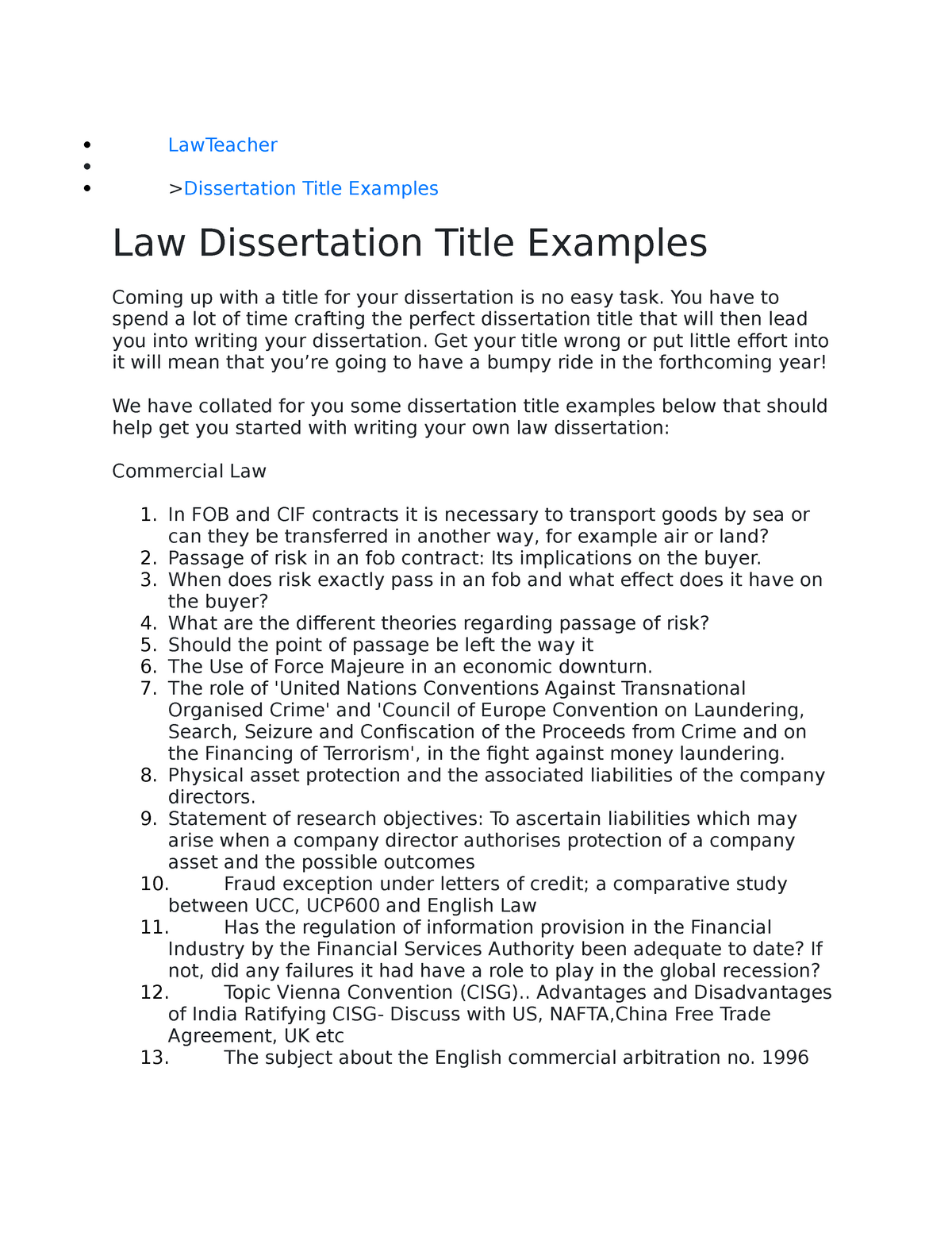 example of law dissertation