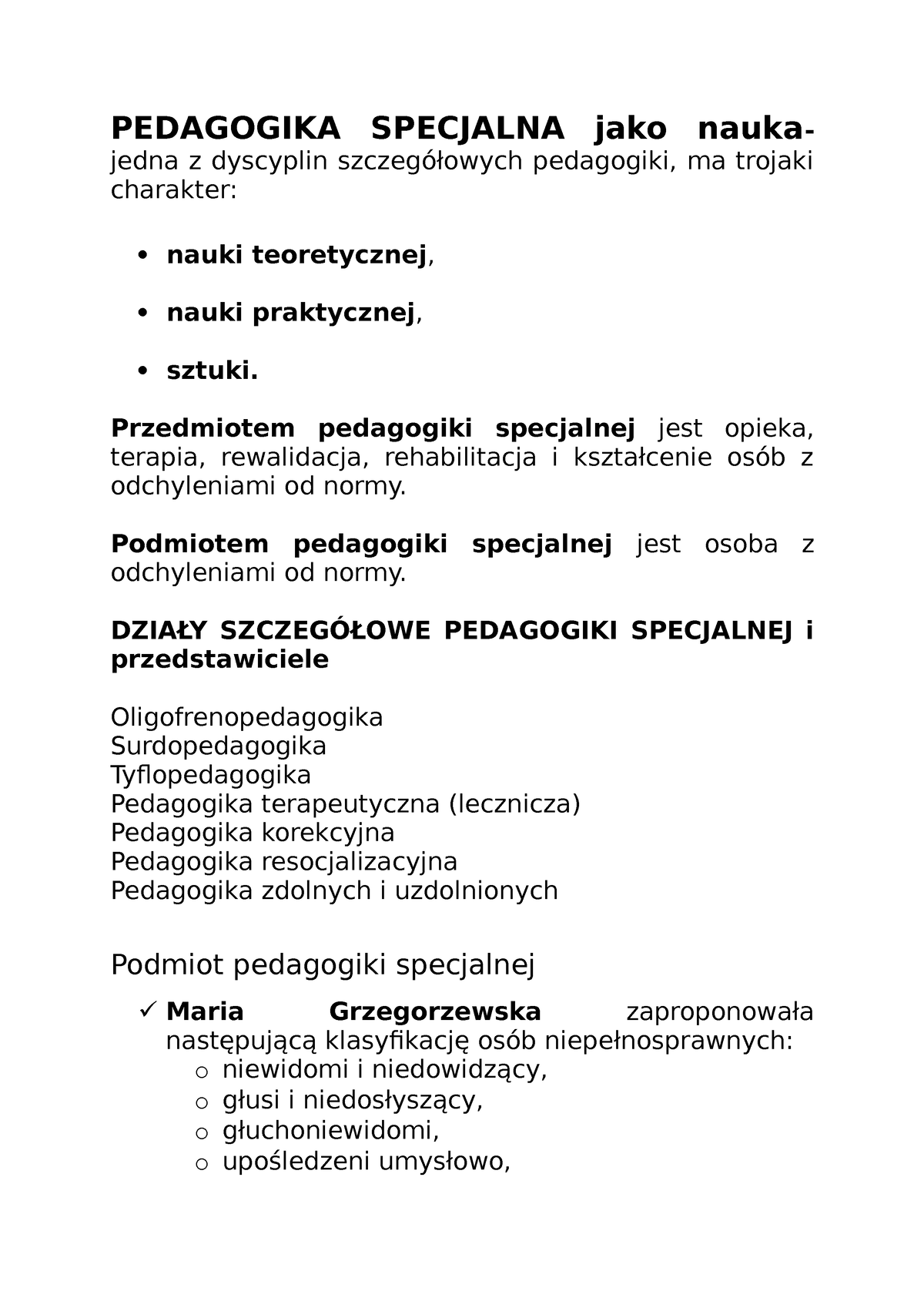 Wyj. Termin - Notatki Z Pedagogiki Specjalnej - PEDAGOGIKA SPECJALNA ...