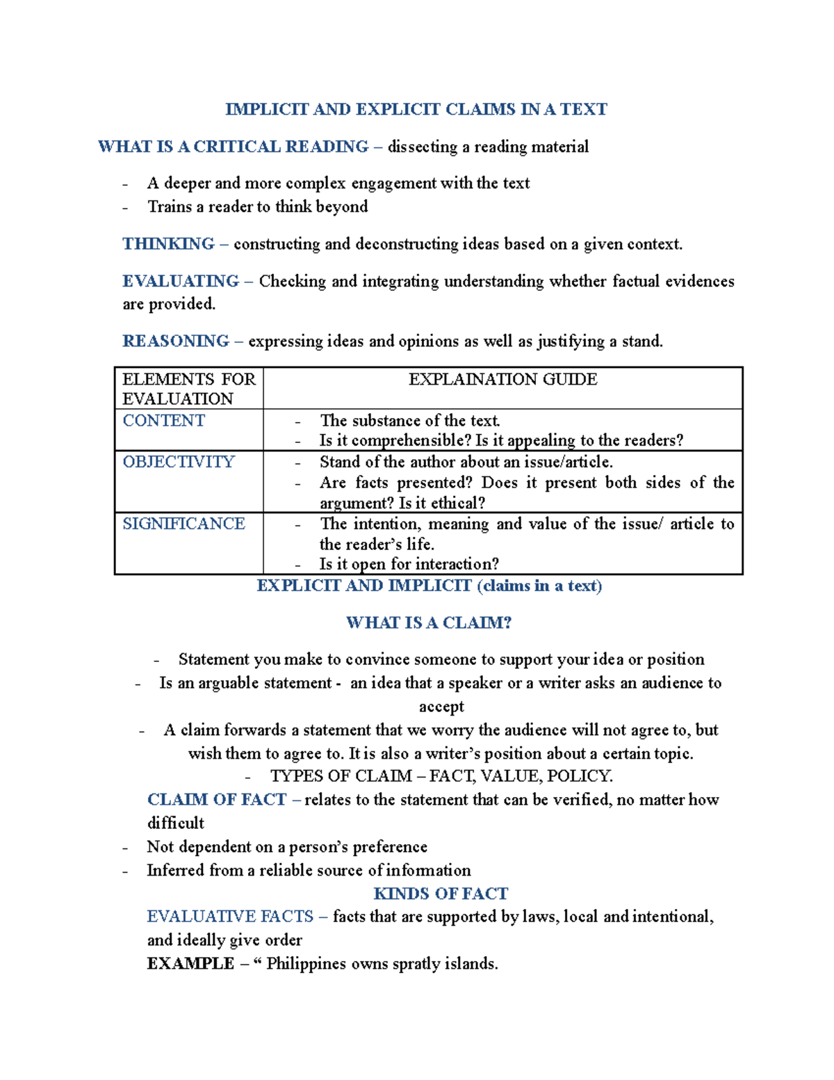 Reading-and-Writing - WHAT IS A CRITICAL READING – dissecting a reading ...