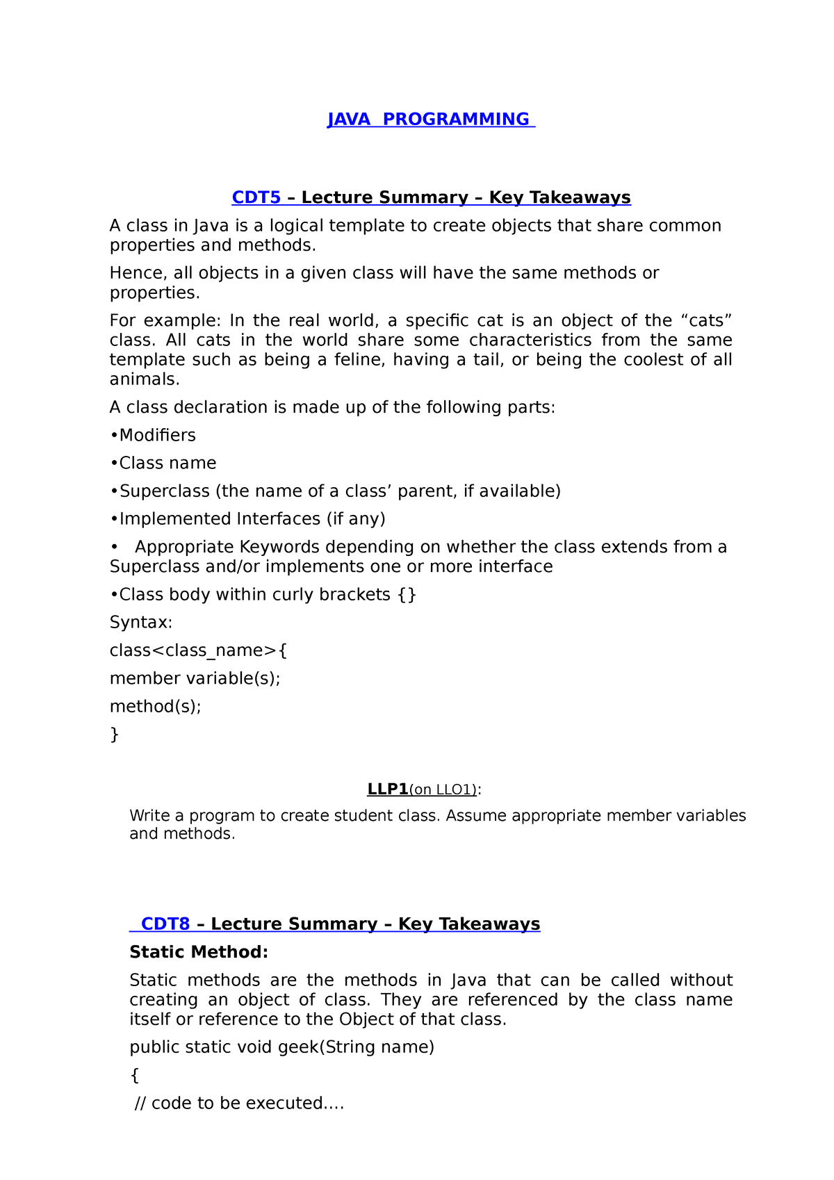 java-programming-2-java-programming-cdt5-lecture-summary-key