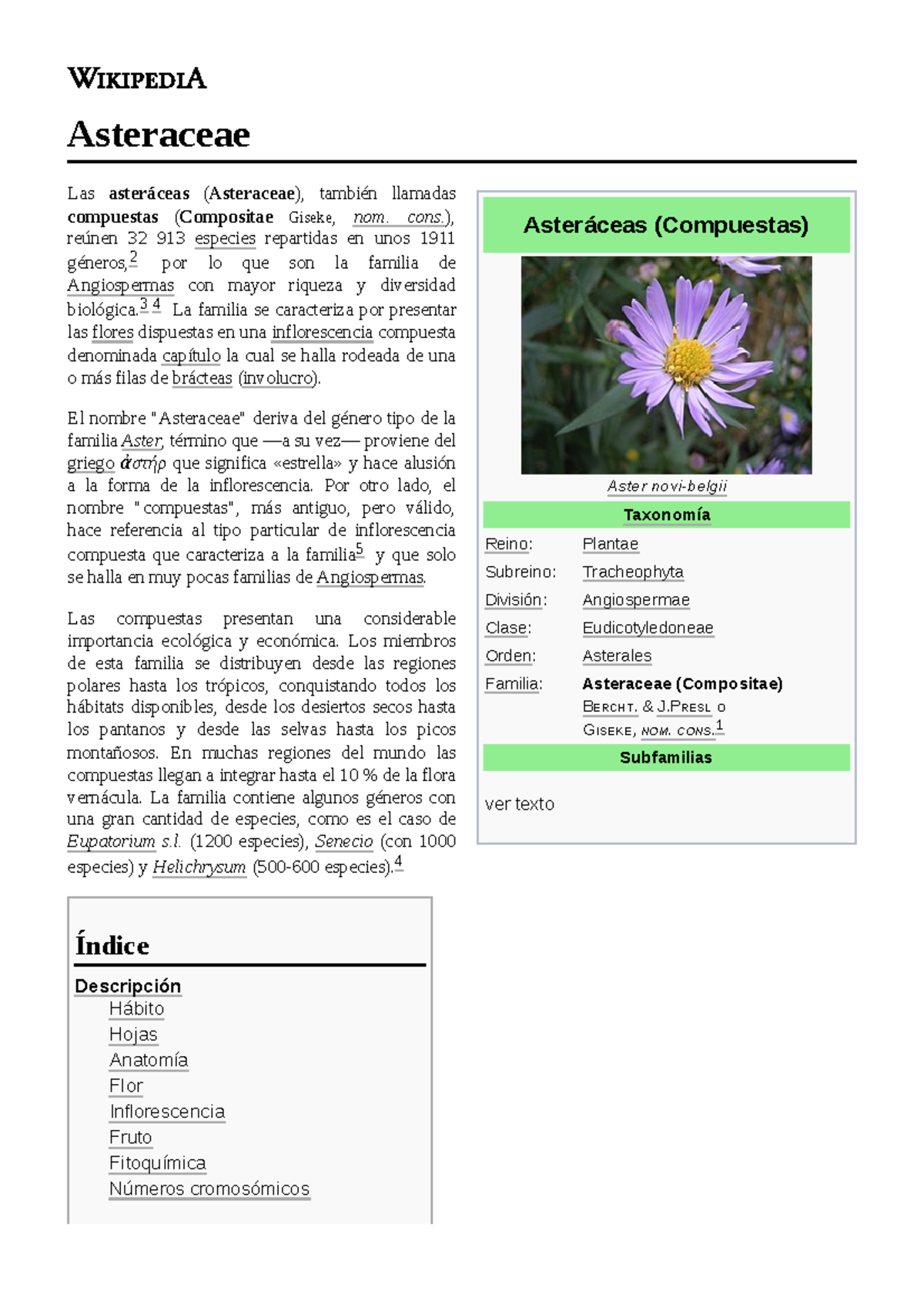 thesis on asteraceae family