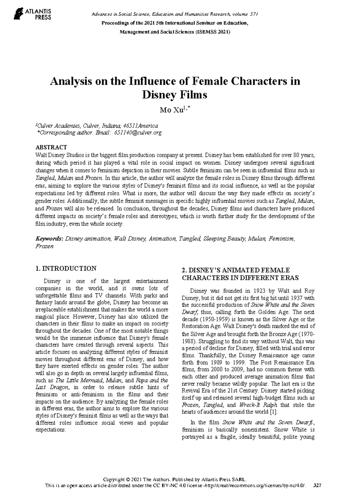 125959763 - dont know - Analysis on the Influence of Female Characters ...