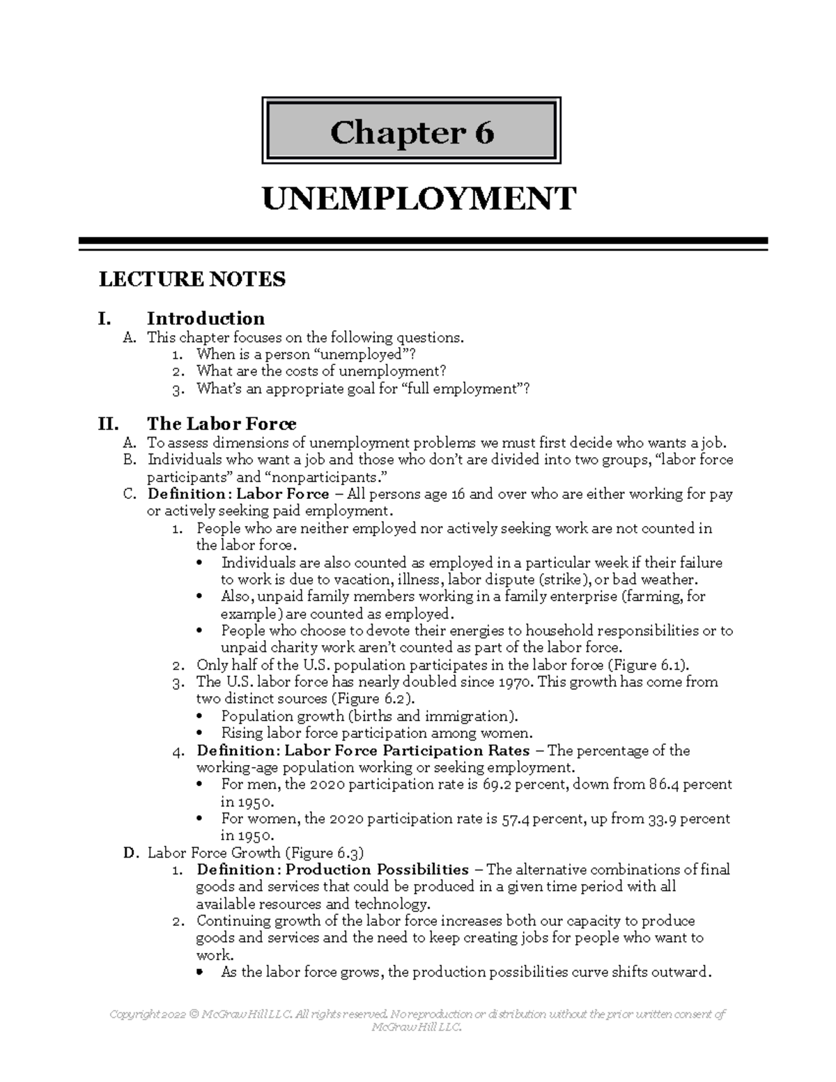 UTF-8''Schiller TET 16e Ch006 Lecnotes - Chapter 6 UNEMPLOYMENT LECTURE ...