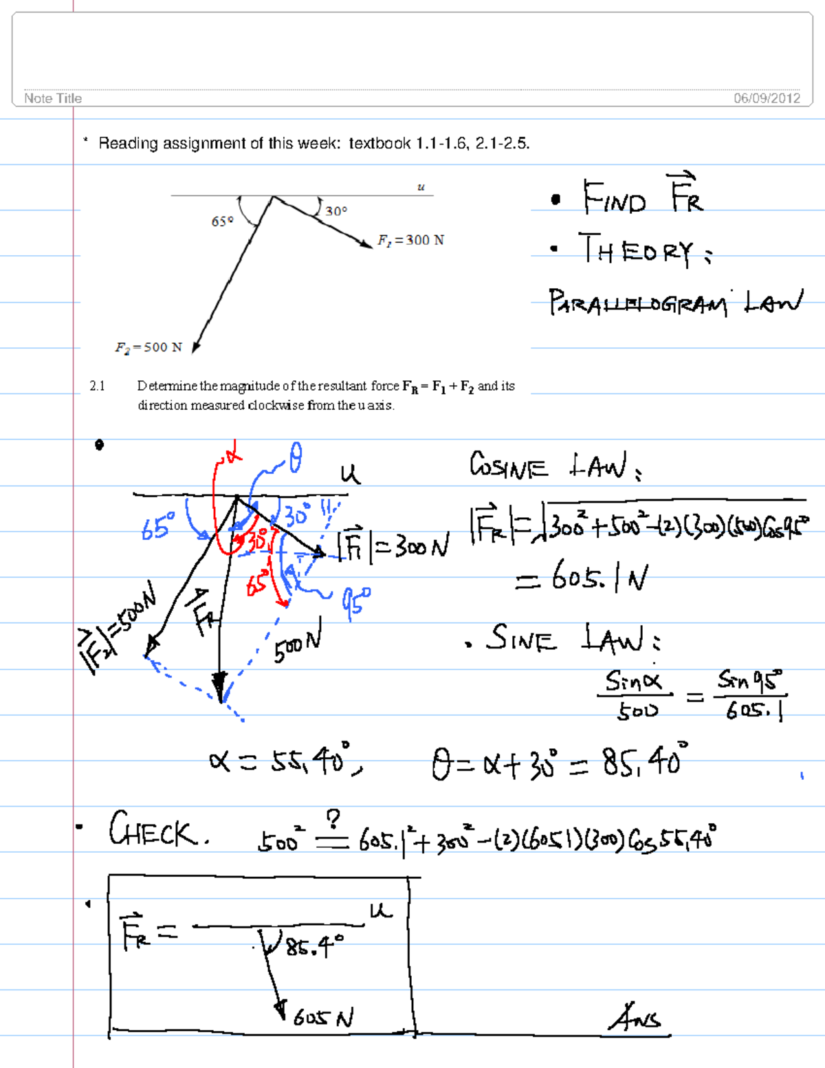 Solved examples - Engg130 - Reading assignment of this week: textbook 1 ...