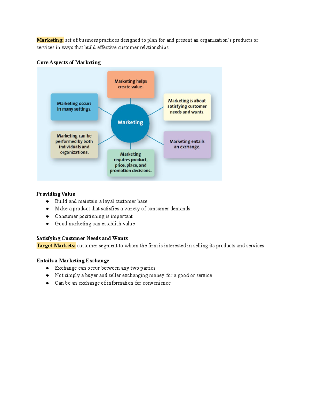 BU352 Marketing Management In Class Lecture Notes - Marketing: Set Of ...