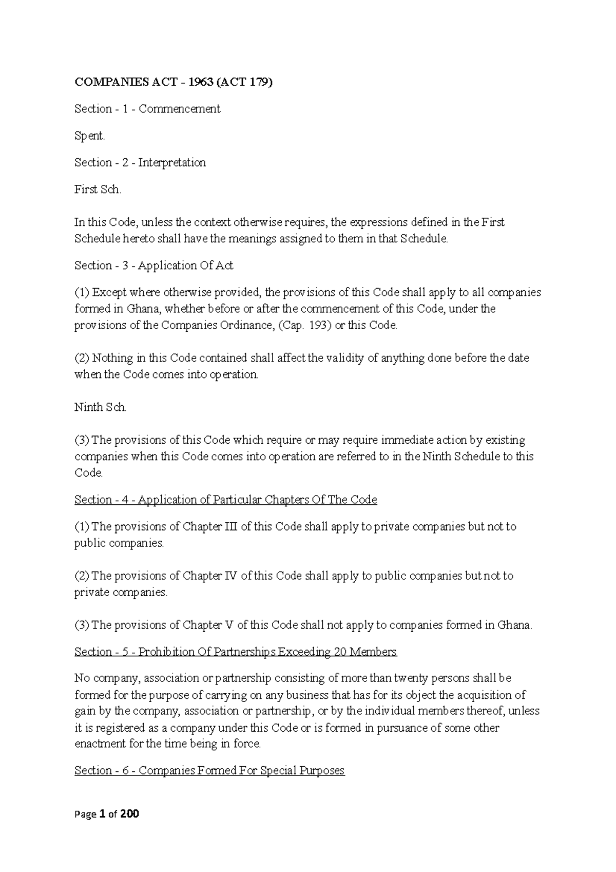 Companies ACT, ACT 179 company act COMPANIES ACT 1963 (ACT 179