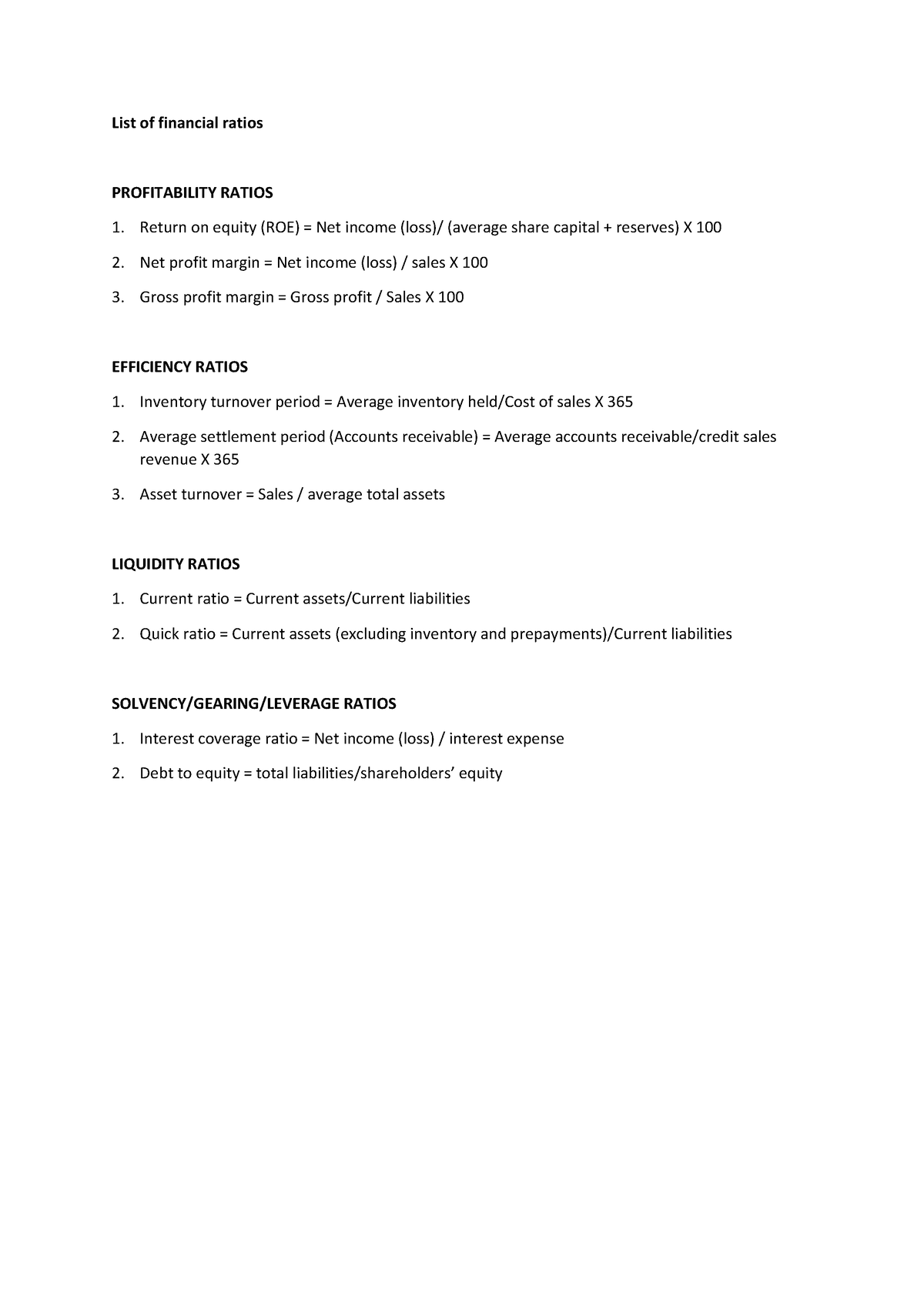 3. List of formulas for financial ratios - List of financial ratios ...