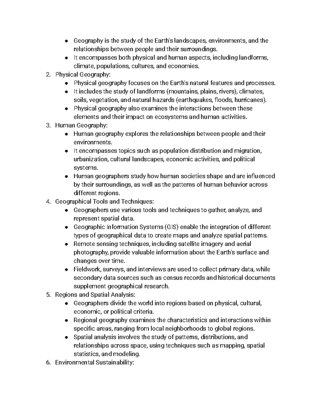 Geog 101 - Geography intro - Geography is the study of the Earth's ...