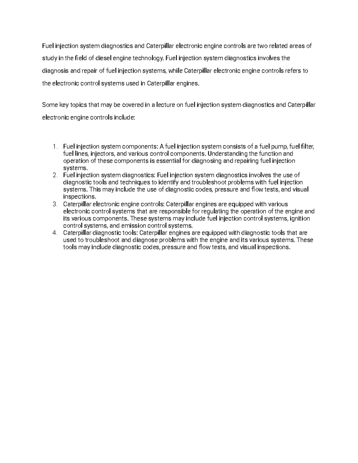 SSwwwwwwwww - notes - Fuel injection system diagnostics and Caterpillar ...