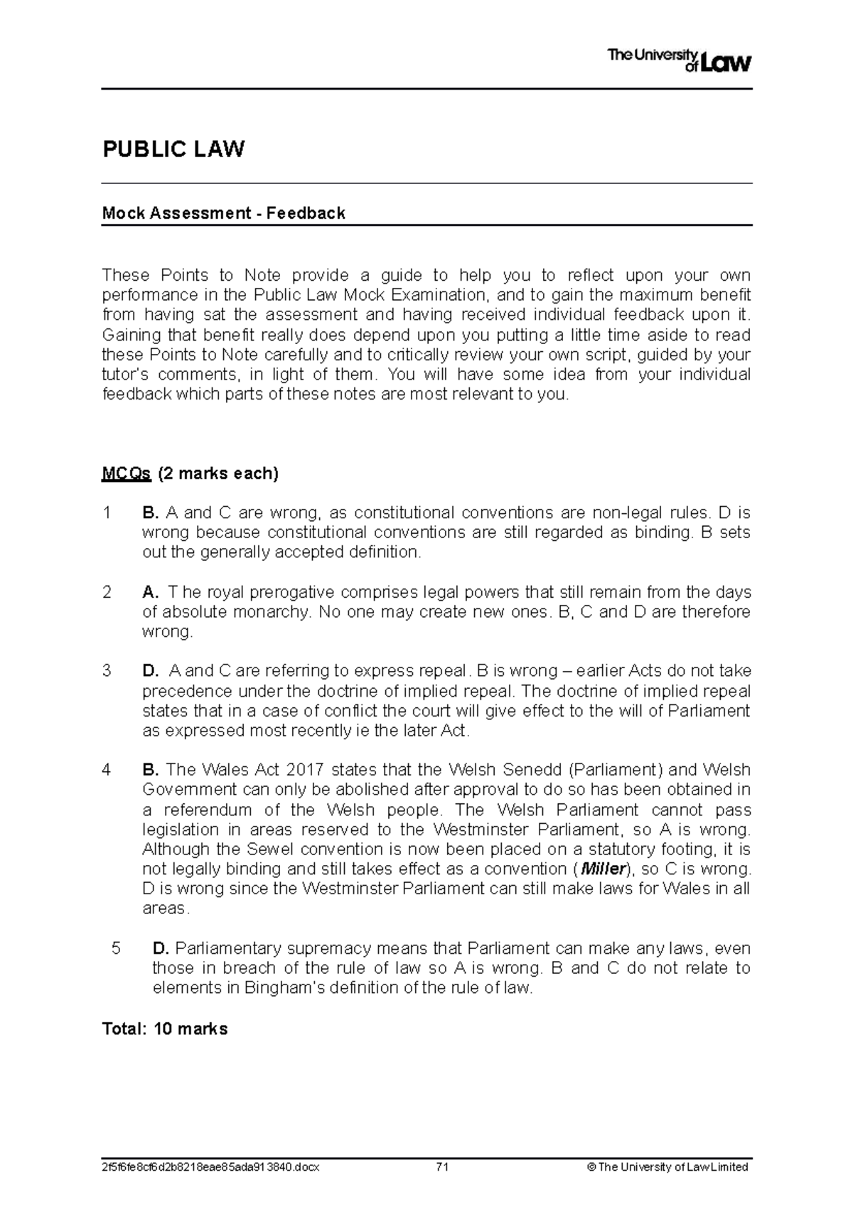 2122 Pub Ce02 Mock Assessment Sample Answer - PUBLIC LAW Mock ...