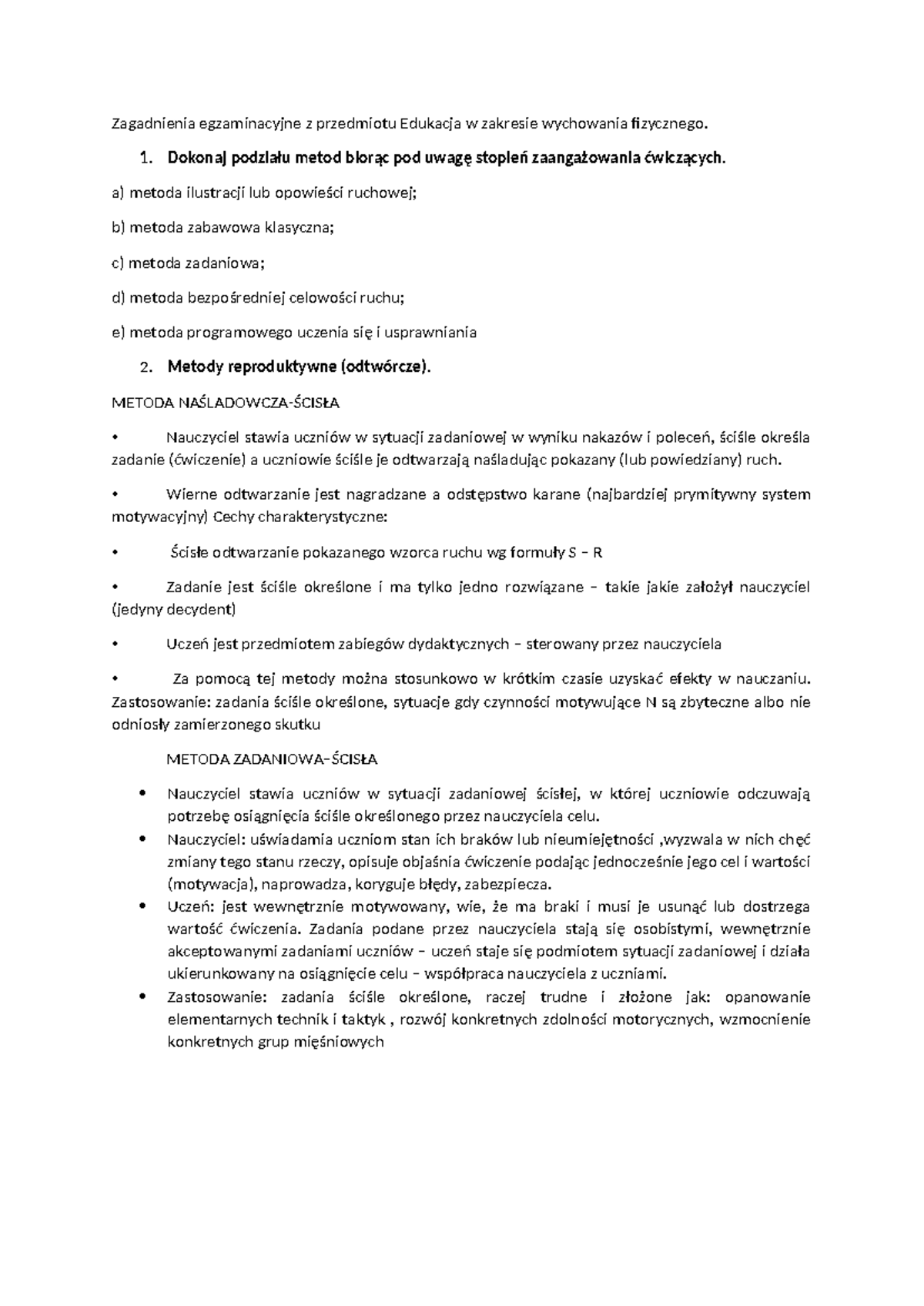 Normy Sprawdzian Z Wychowania Fizycznego www.studocu.com