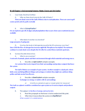 BI 118 - Chapter 1 Outline - Bi 118 Chapter 1 Outline: Understanding ...