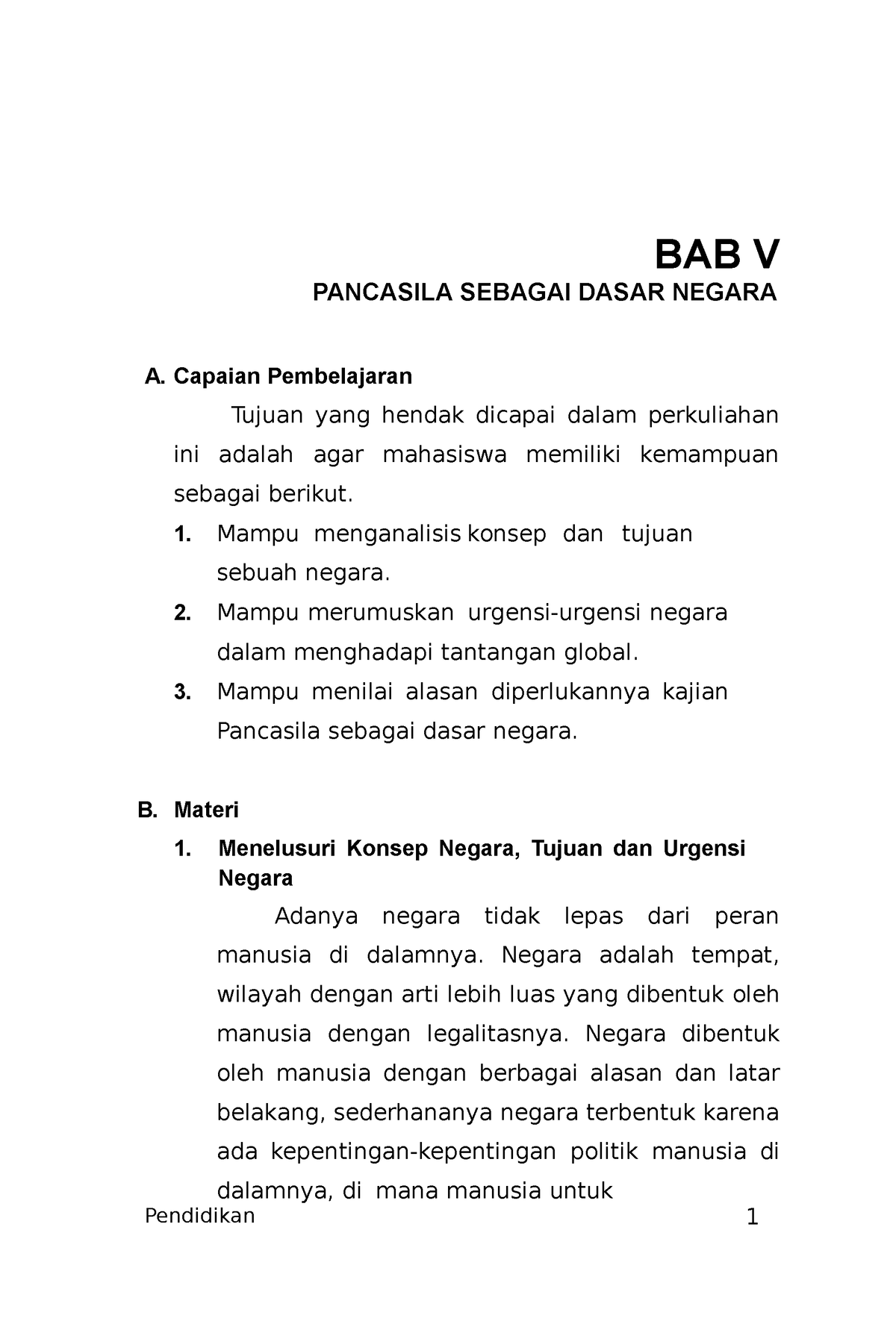 22 PAM0022 Pendidikan Pancasila Part5 - Pendidikan Pancasila 1 BAB V ...