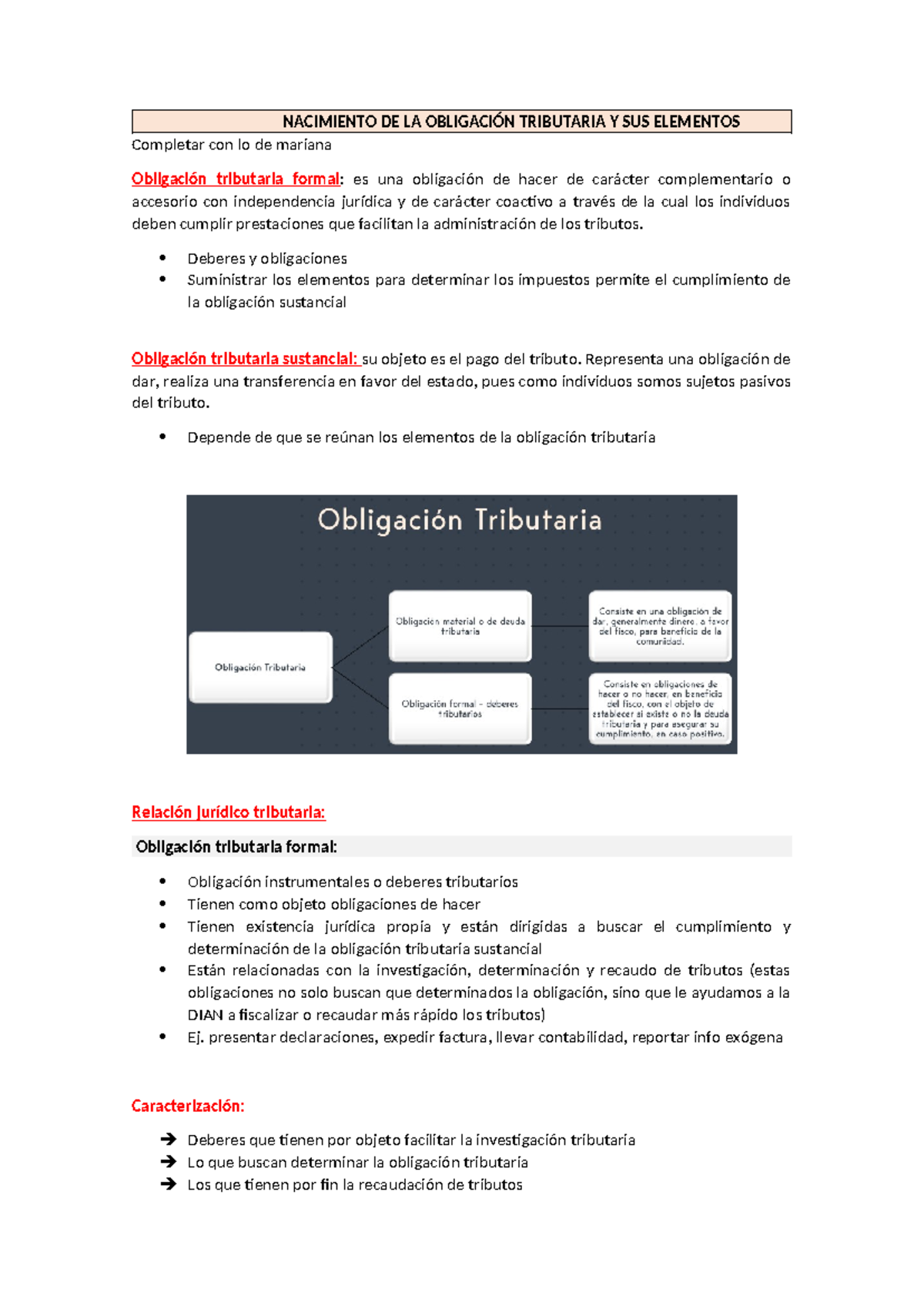 Nacimiento DE LA Obligación Tributaria Y SUS Elementos - NACIMIENTO DE ...