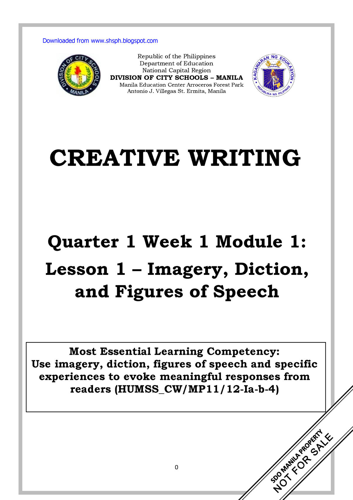 creative writing grade 11 melcs