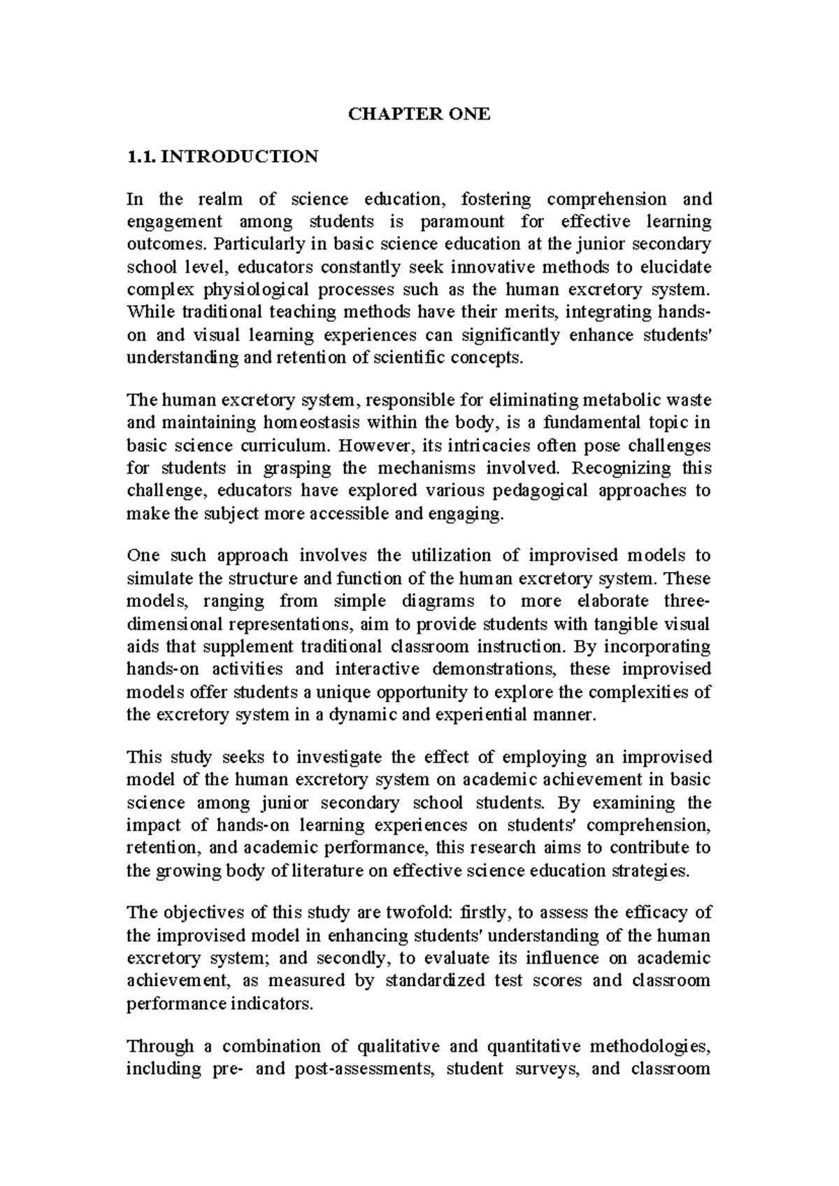 Introduction - Summary Thermo science - CHAPTER ONE 1. INTRODUCTION In ...