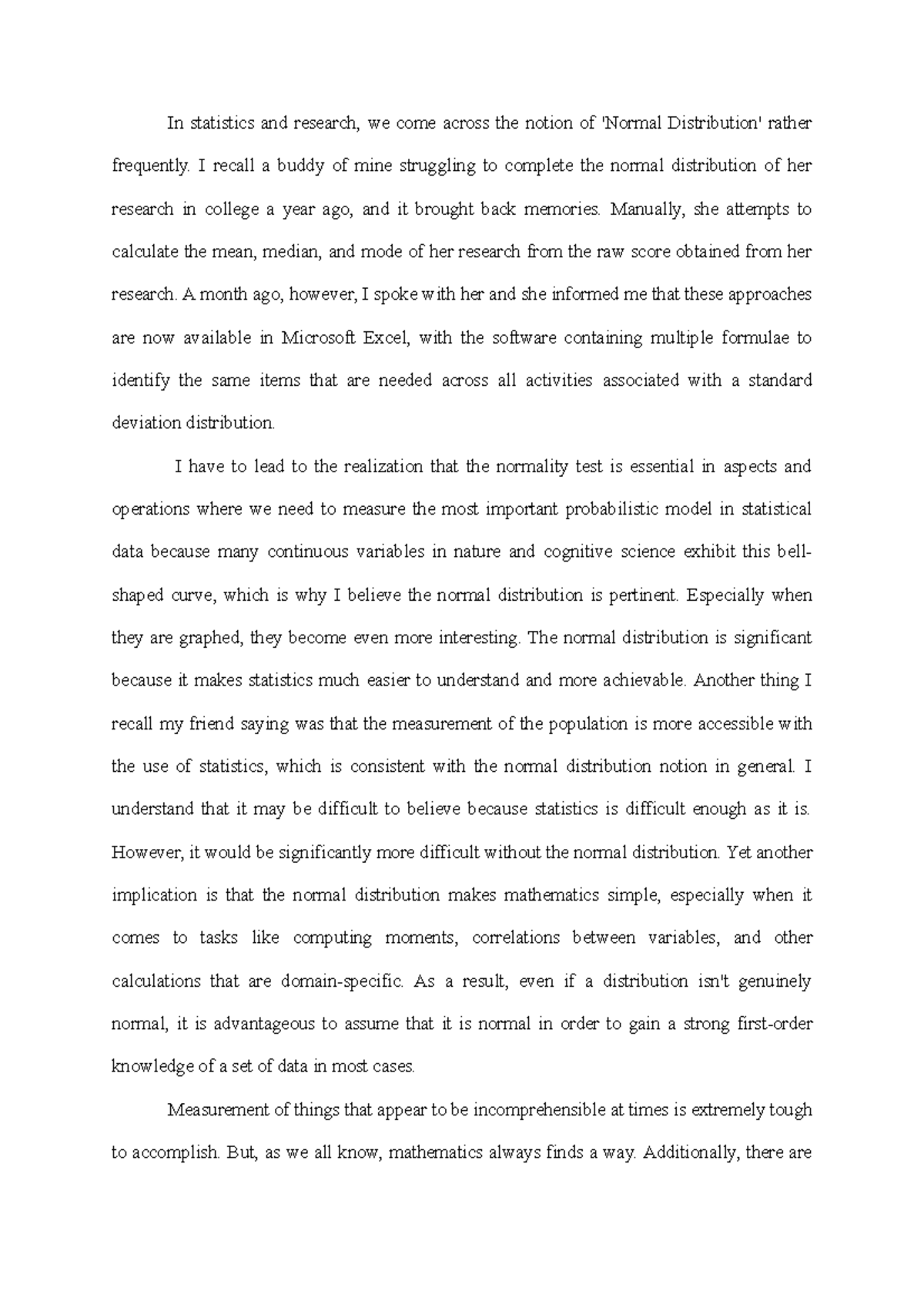 Normal Distribution - Reflection - In statistics and research, we come ...