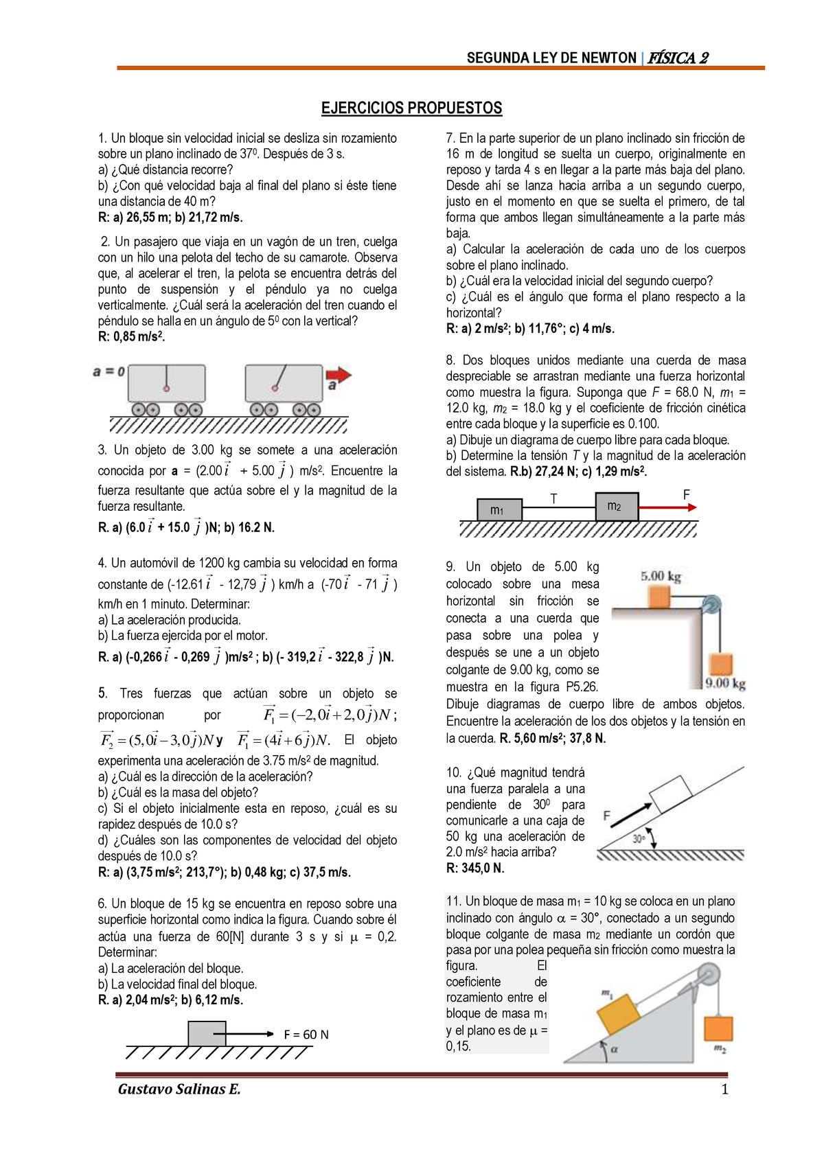 383755005 Deber De 2da Ley De Newton - EJERCICIOS PROPUESTOS Un Bloque ...