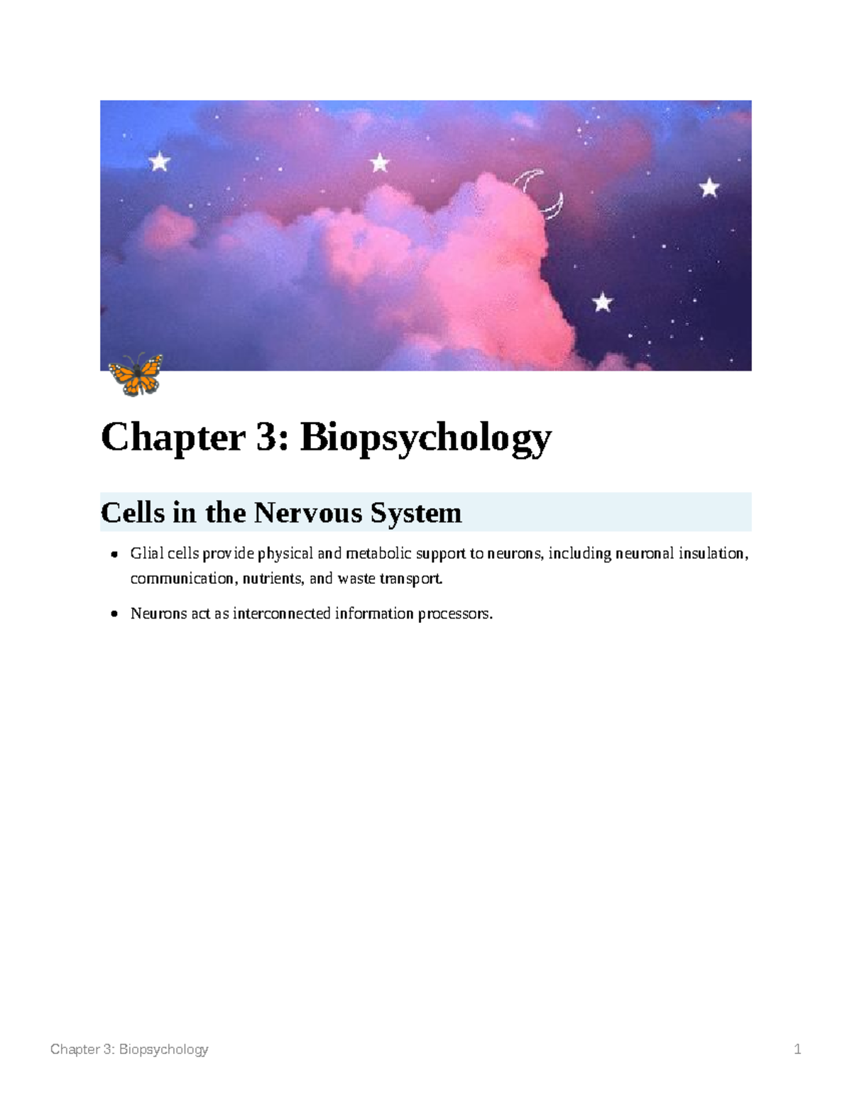 Chapter 3 Biopsychology - ¹ Chapter 3: Biopsychology Cells In The ...