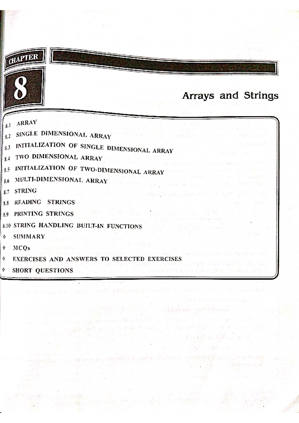 Pps sem 1 array & string - CODING HELP - CHAPTER 8 Arrays and Strings 8 ...