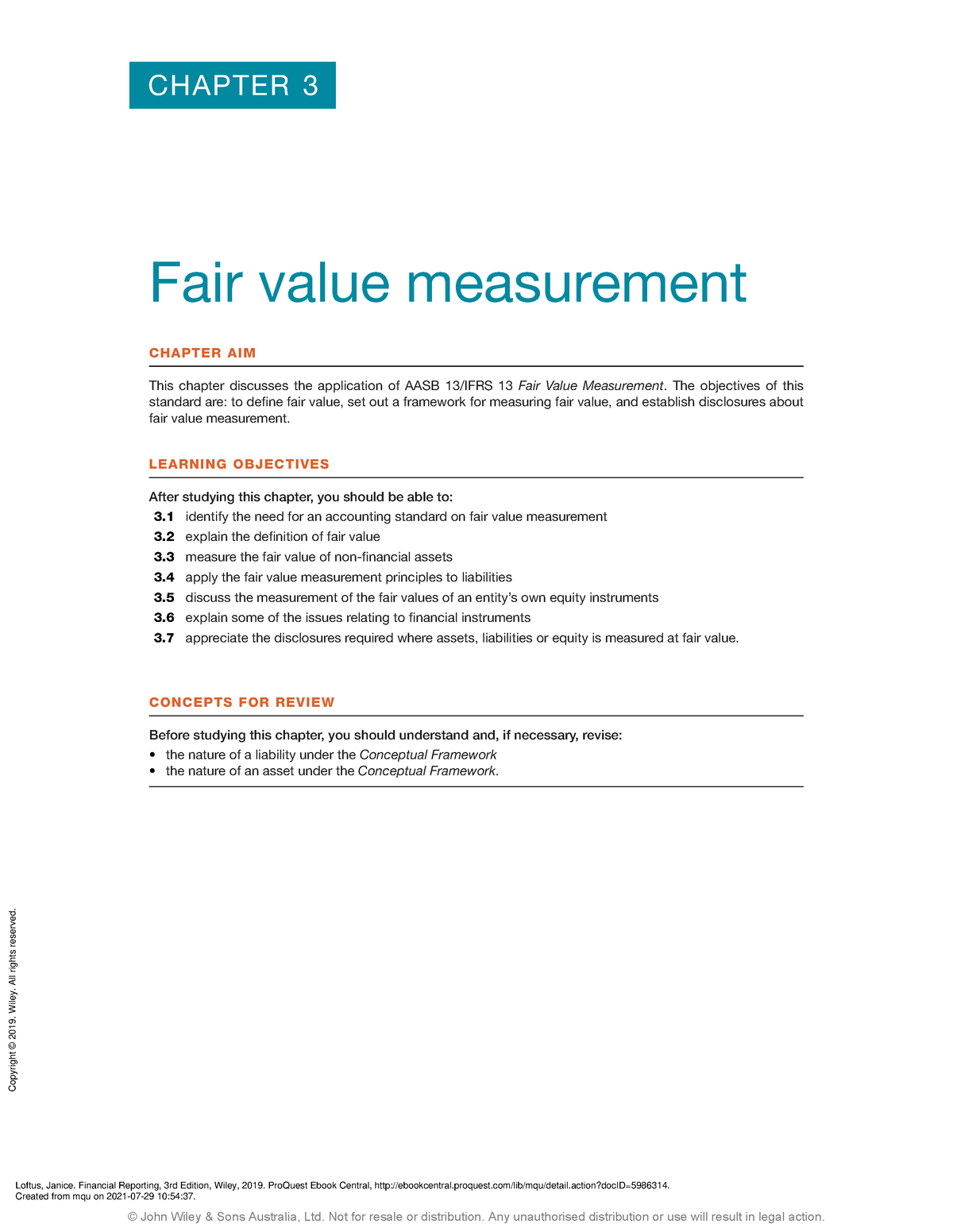 Financial Reporting - CHAPTER 3 Fair Value Measurement CHAPTER AIM This ...