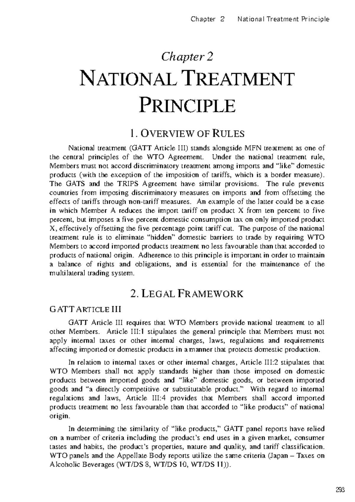 National Treatment Principle - Chapter 2 N ATIONAL TREATMENT P RINCIPLE ...