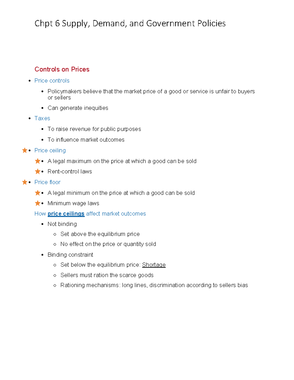 Chapter 6 Supply, Demand, And Government Policies - In This Equilibrium ...