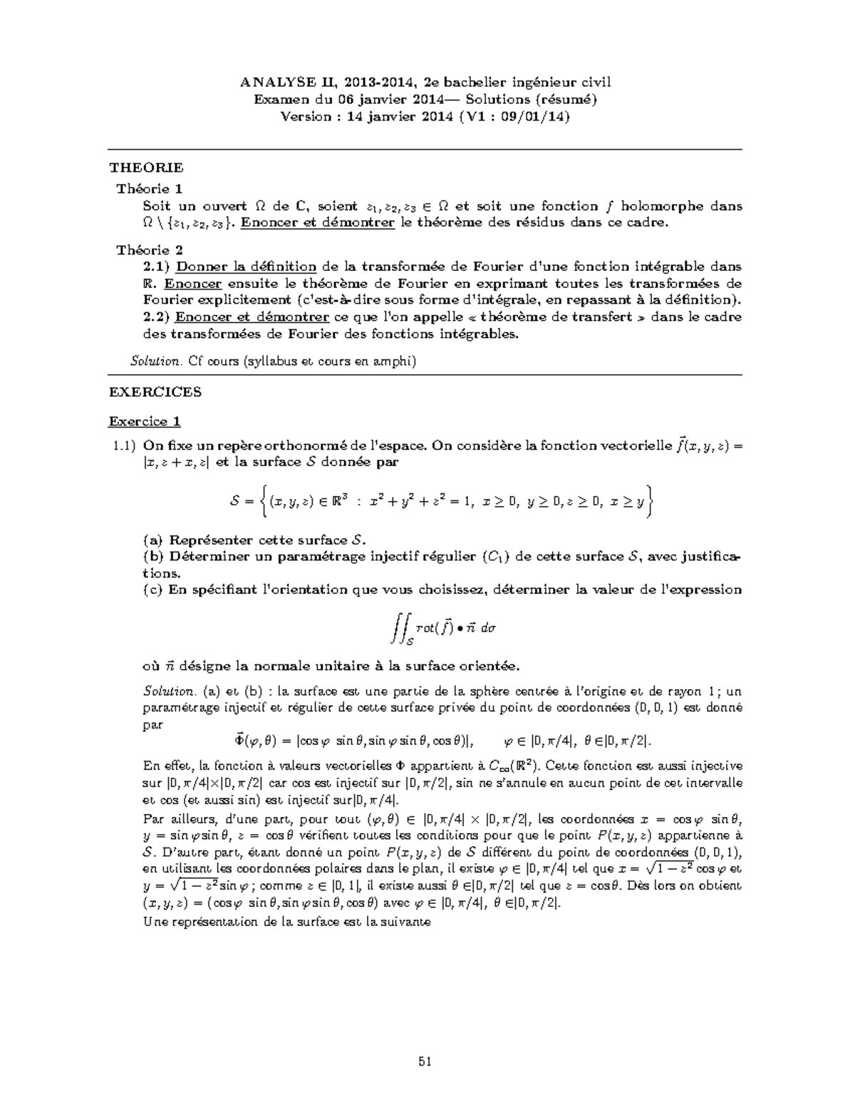 Examen 6 Janvier 2014 Questions Et Reponses Analyse Ii 2e Bachelier Enieur Studocu