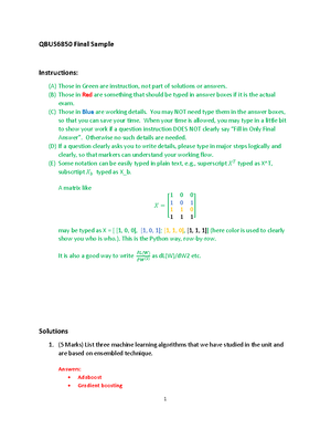 2023S1 QBUS6850 Final Exam Sample Solution - QBUS6850 - USyd - Studocu