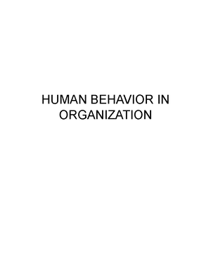 Human Behavior IN Organization Module 9 Pt1 - Module 9 GROUPS AND TEAMS ...