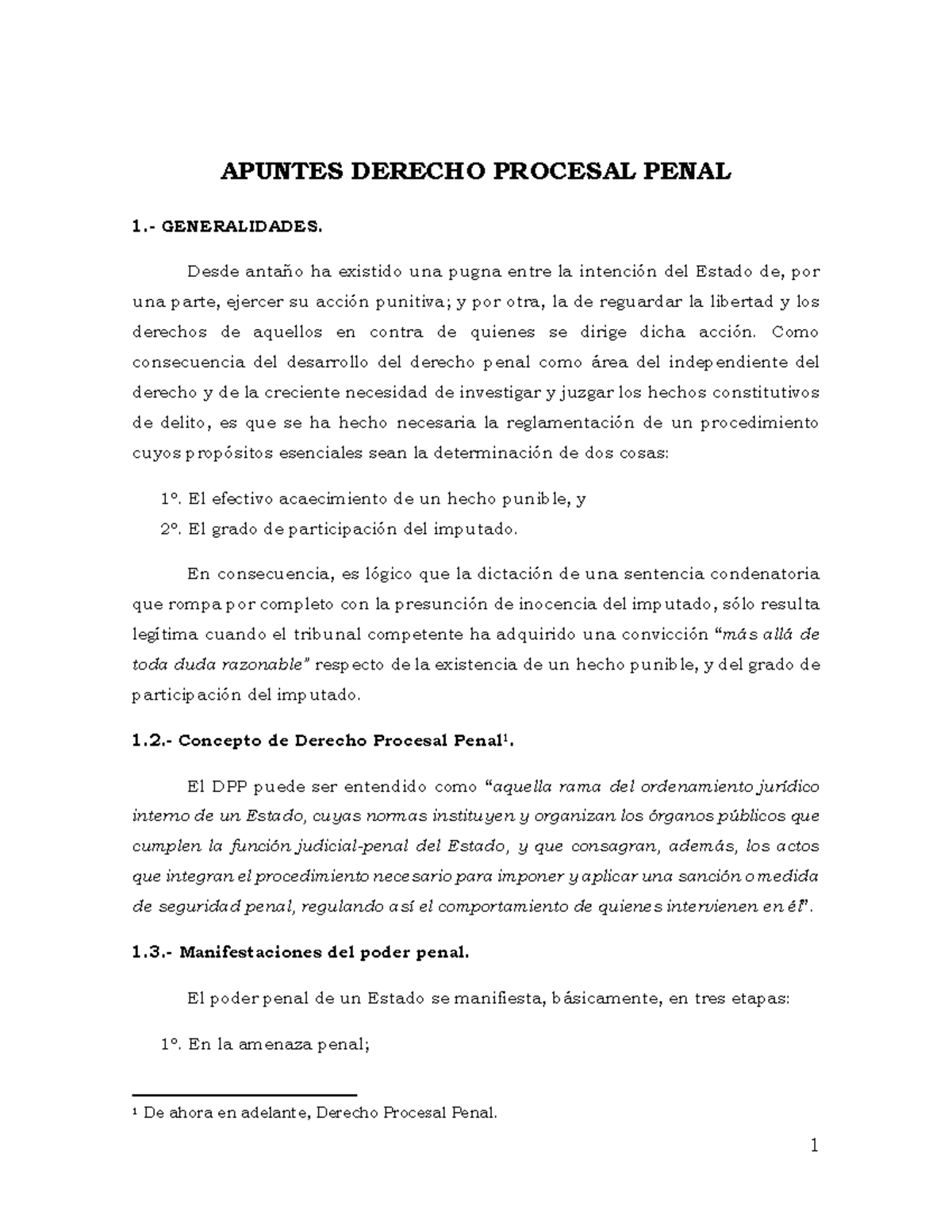 Apuntes de clase Procesal Penal - APUNTES DERECHO PROCESAL PENAL 1 ...