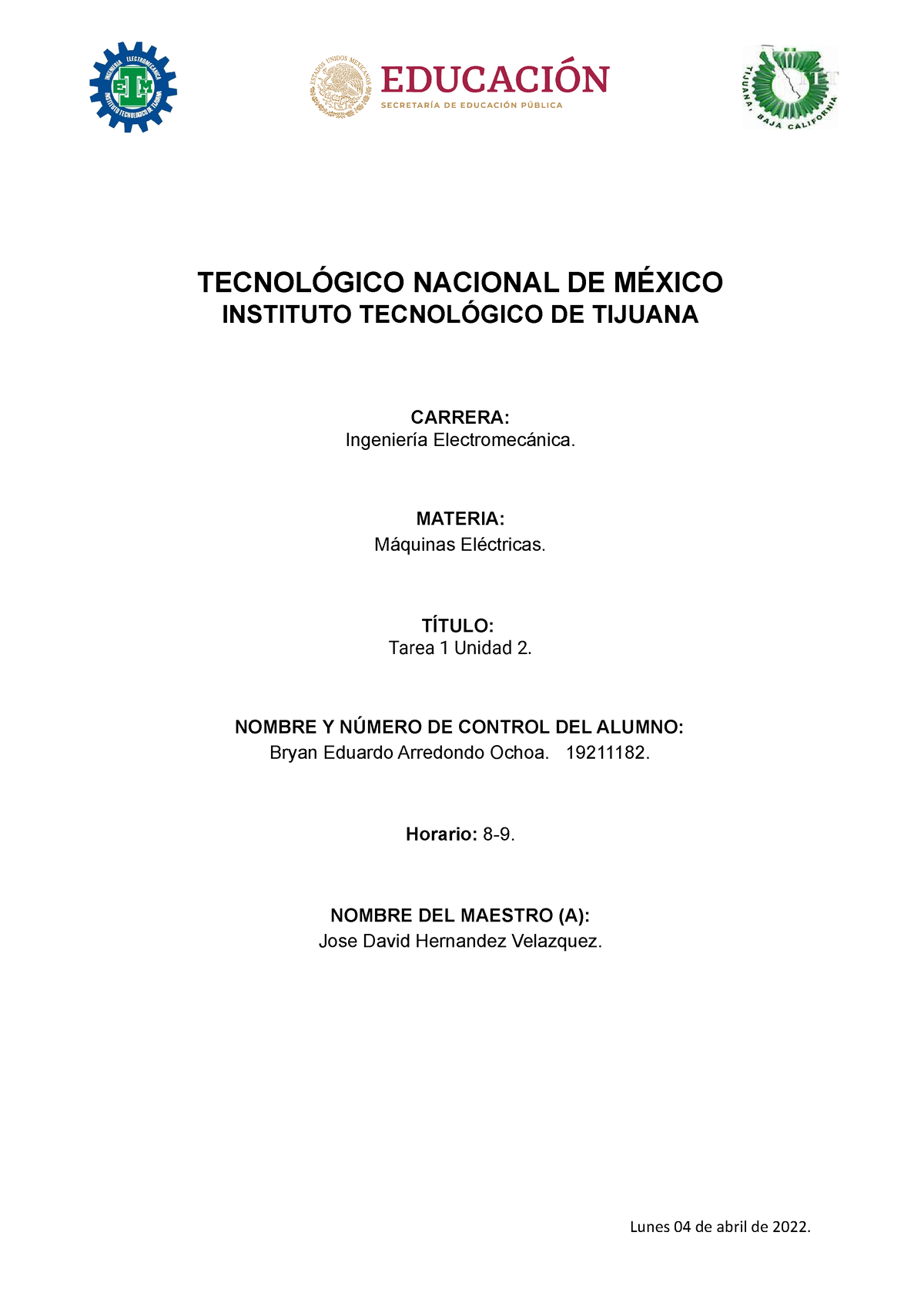 Tarea 1 U2 Funcionamiento del campo magnético en un motor síncrono ...