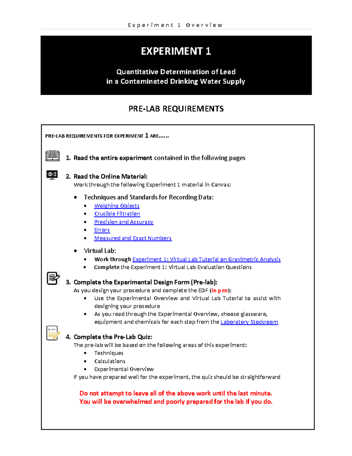 Experiment+1+Overview+2024 - EXPERIMENT 1 Quantitative Determination of ...