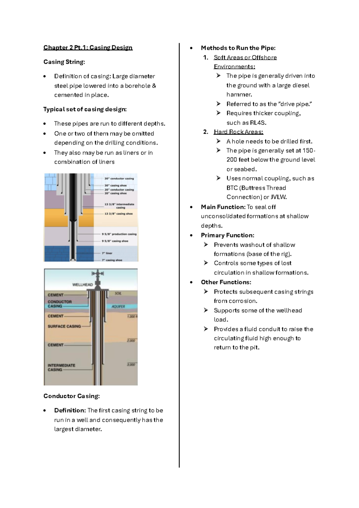 Chapter 2 Drilling II pt Chapter 2 Pt Casing Design Casing String