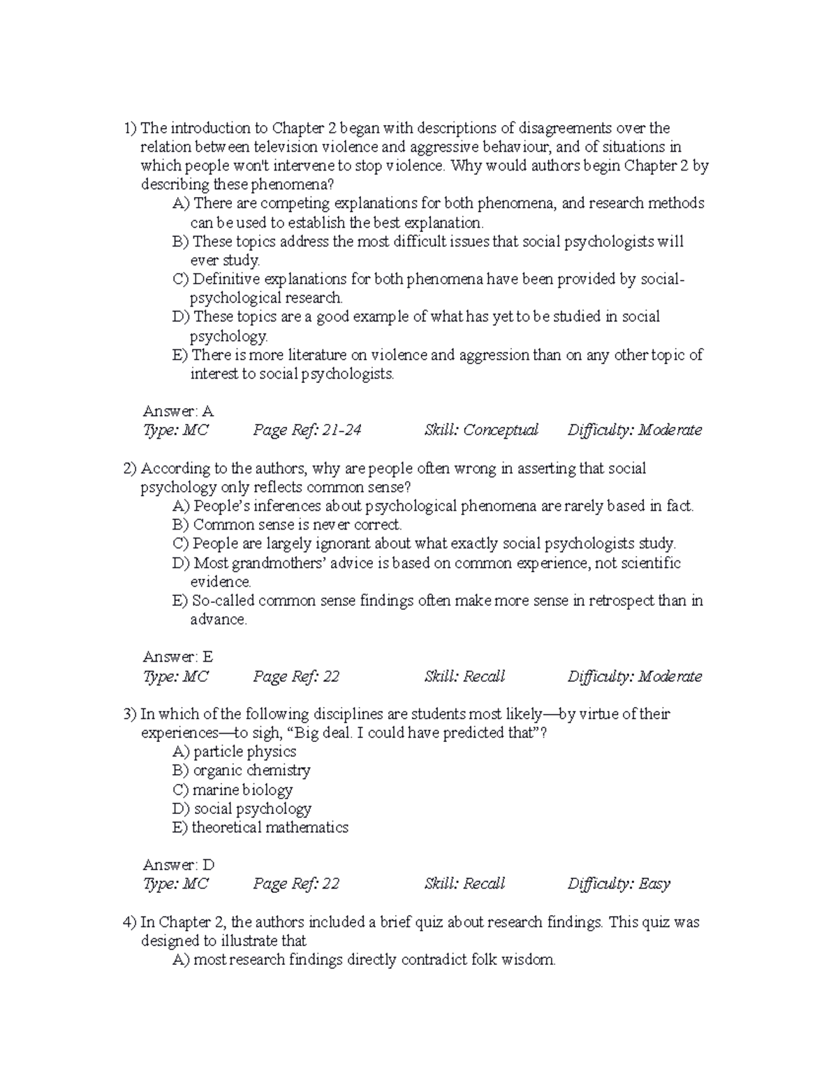 Chapter 2 Test Bank - Test Bank - The Introduction To Chapter 2 Began With Descriptions Of - Studocu