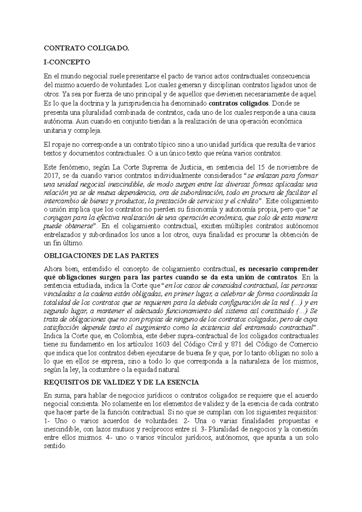 Contrato Coligado - Estudio - CONTRATO COLIGADO. I-CONCEPTO En el mundo ...