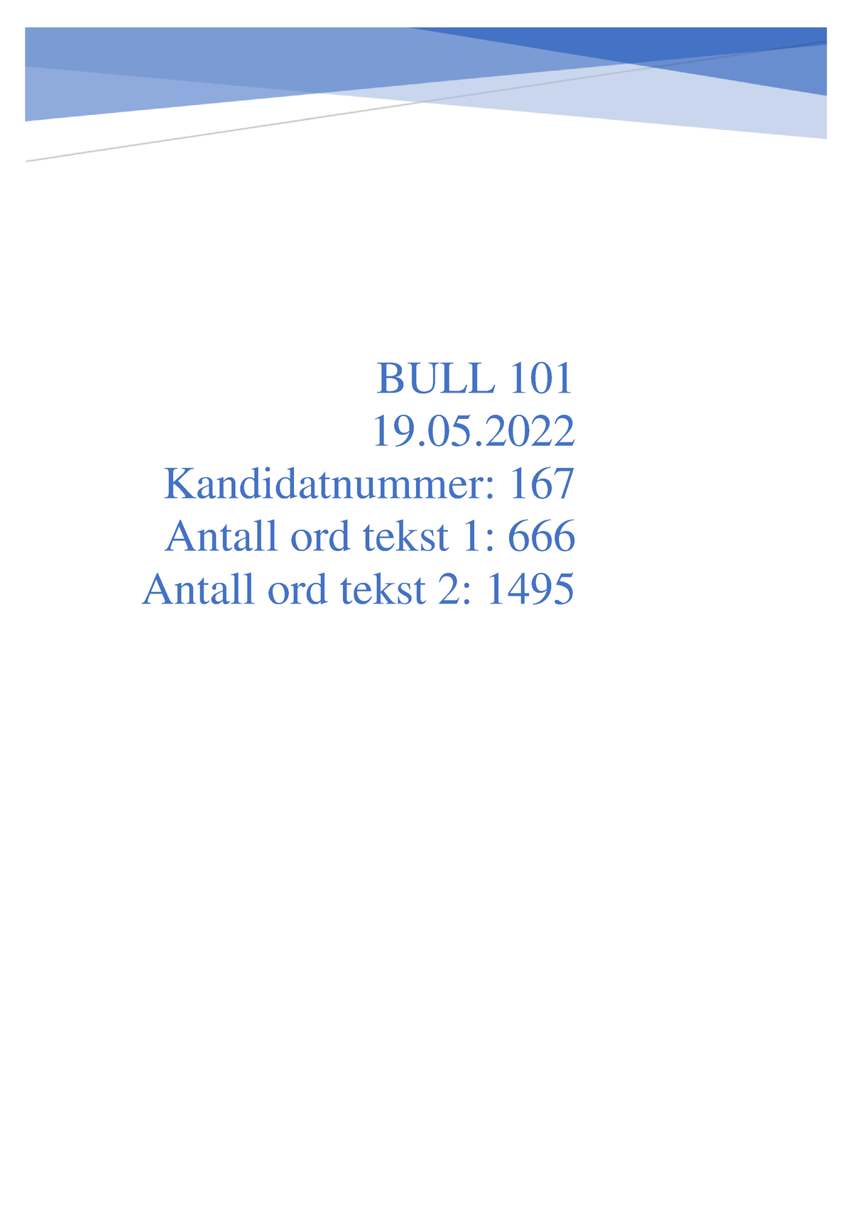 BULL101 167 - Bull Eksamen - Innholdsfortegnelse - BULL - 19 ...