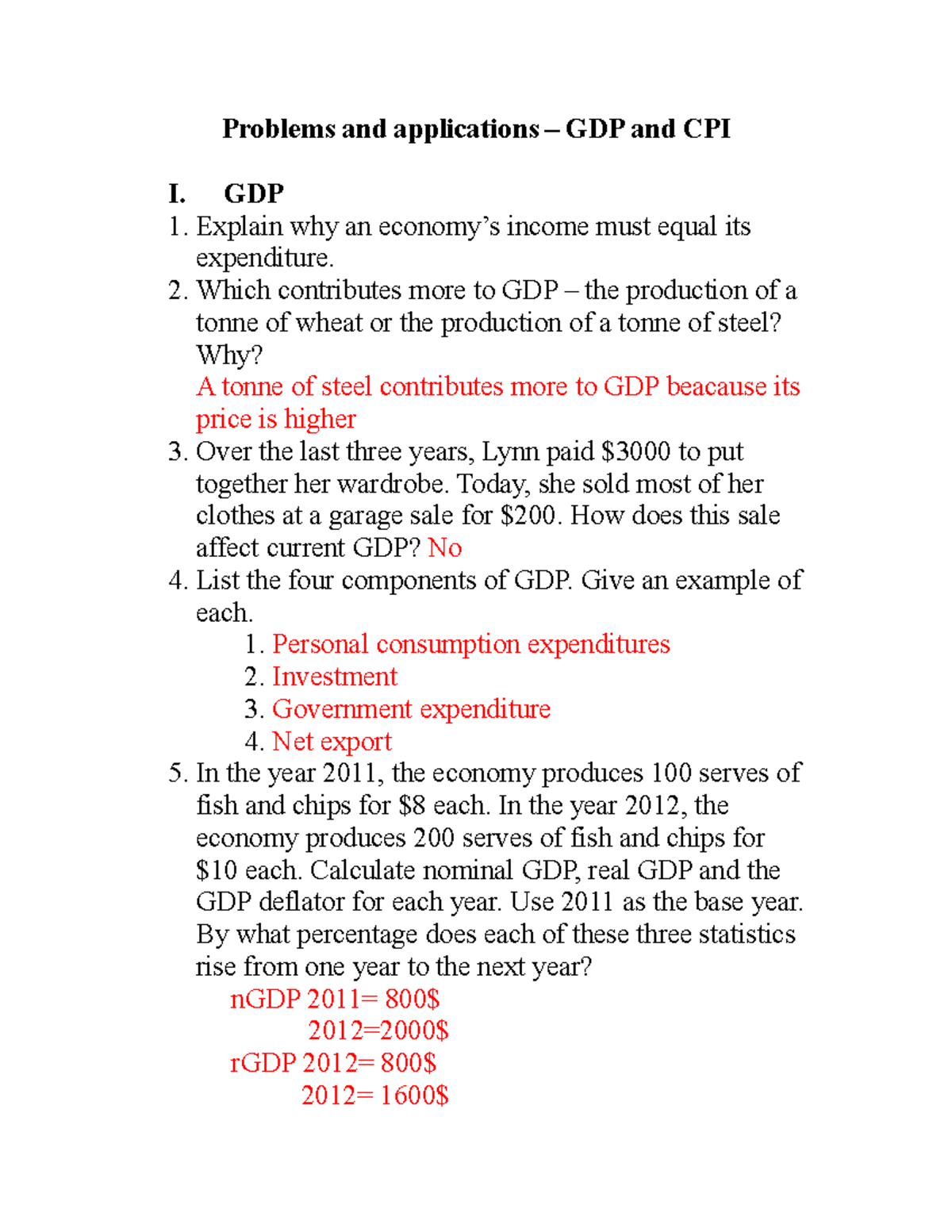 GDP and CPI - SV - Lecture notes 1 - kinh tế vĩ mô - Studocu