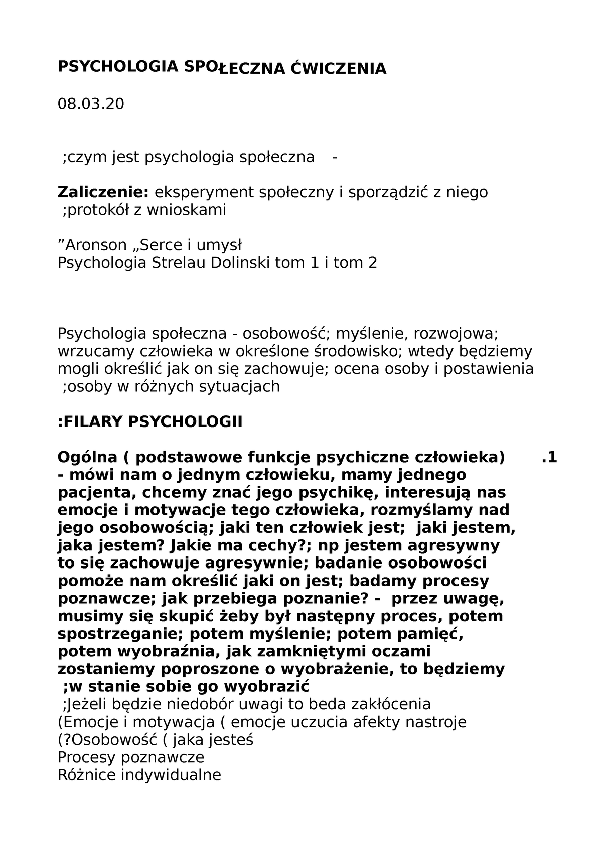 Ć Wiczenia Psychologia SPOŁ Eczna - PSYCHOLOGIA SPO ŁECZNA ĆWICZENIA 08 ...