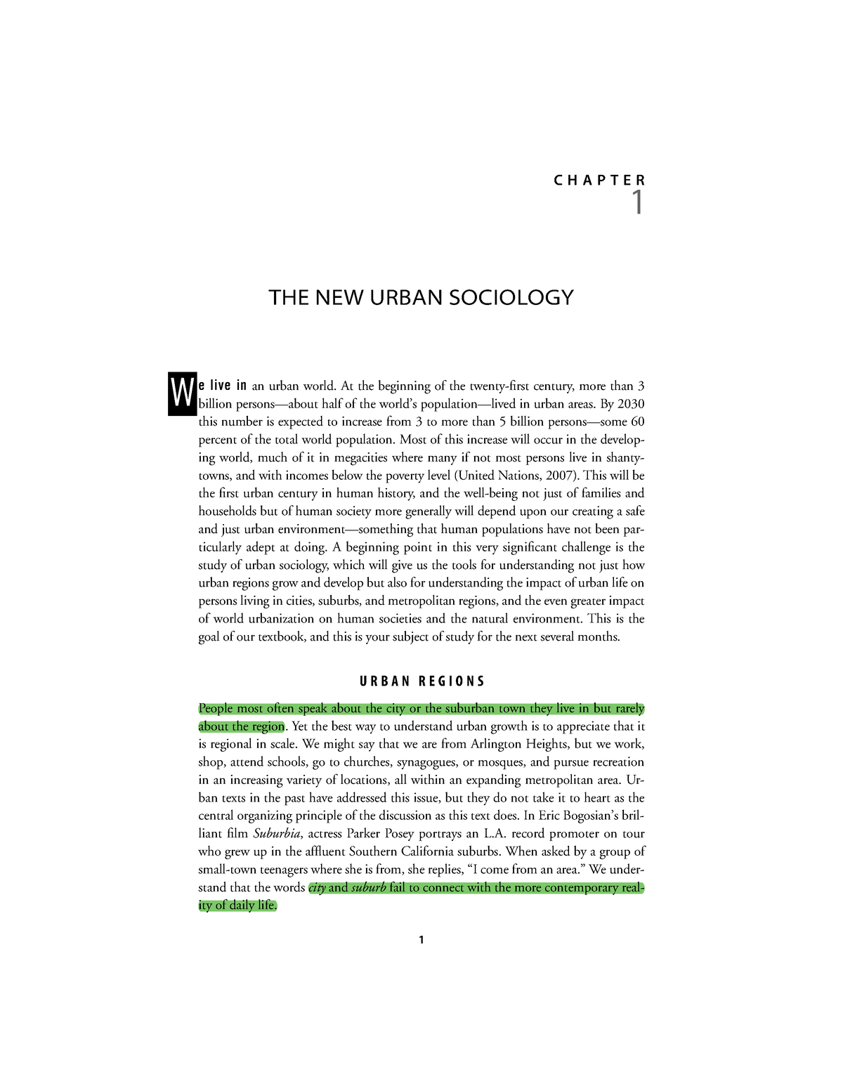 The New Urban Sociology Chapter 1 - C H A P T E R 1 THE NEW URBAN ...