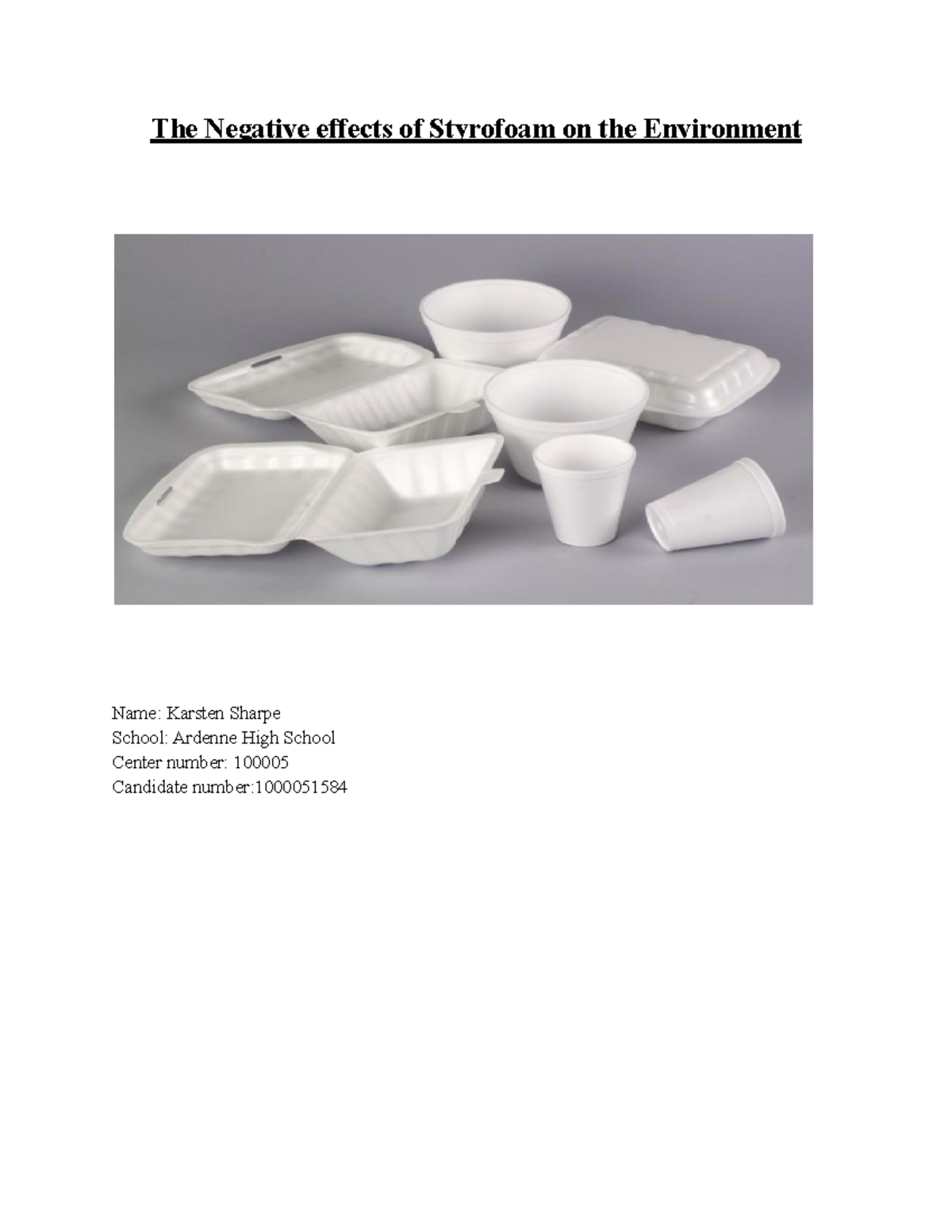 Karsten Sharpe Final Submission OF SBA The Negative effects of